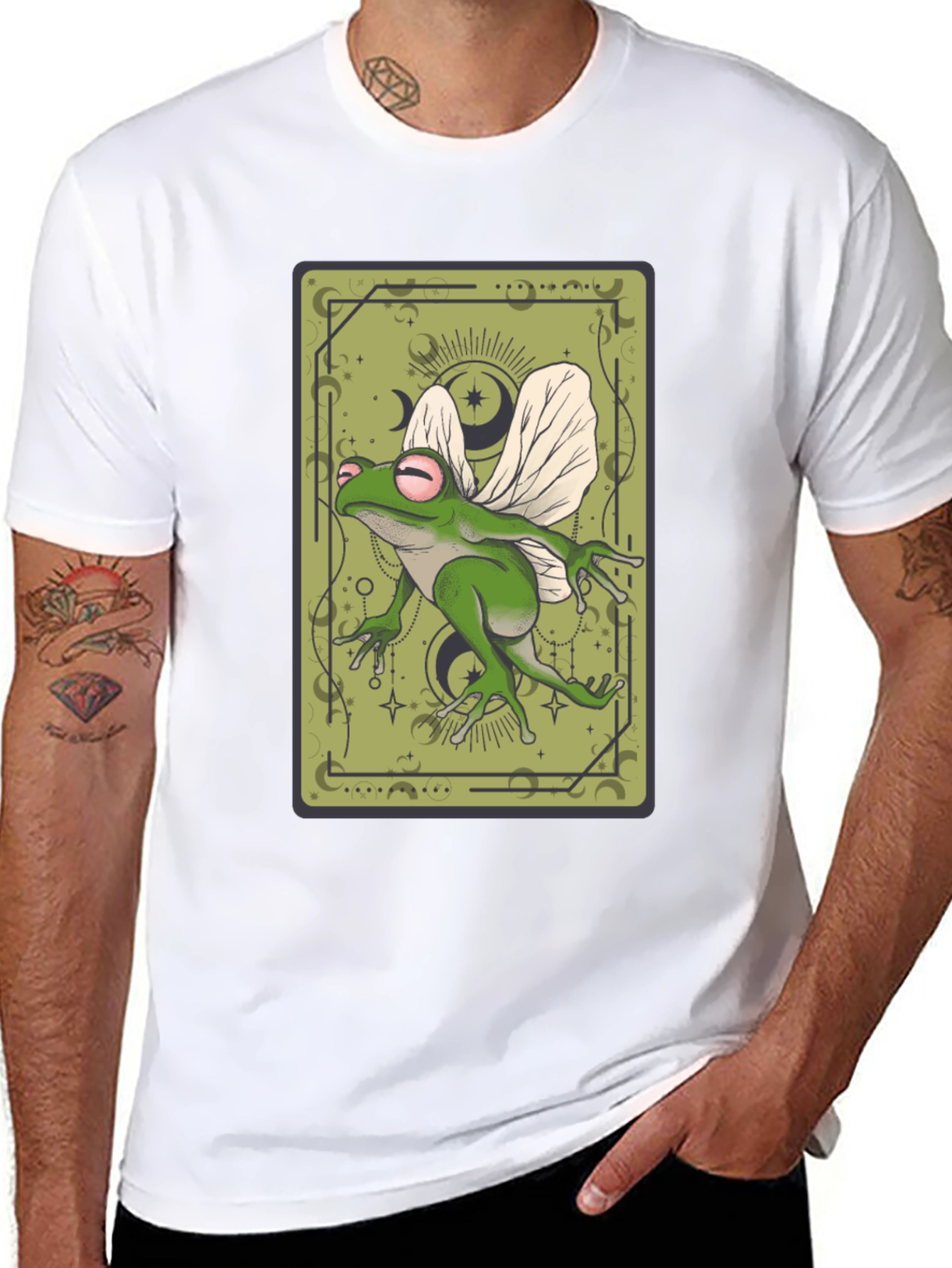 Whimsical Frog Tarot Card Graphic Tee