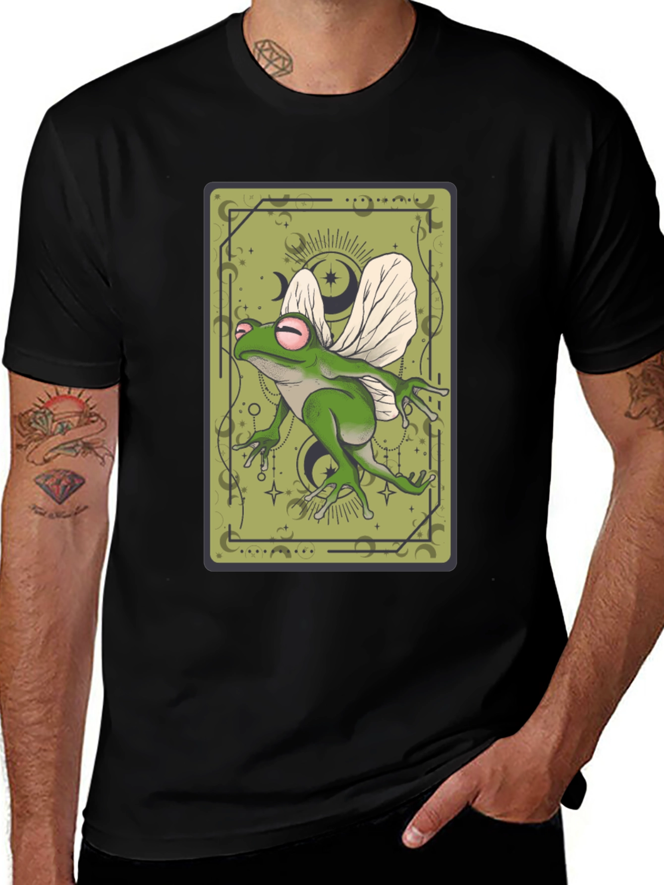 Whimsical Frog Tarot Card Graphic Tee