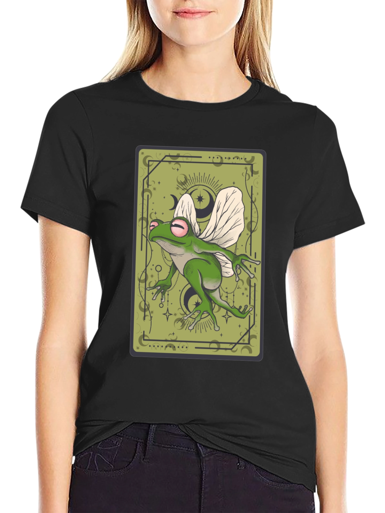 Whimsical Frog Tarot Card Graphic Tee