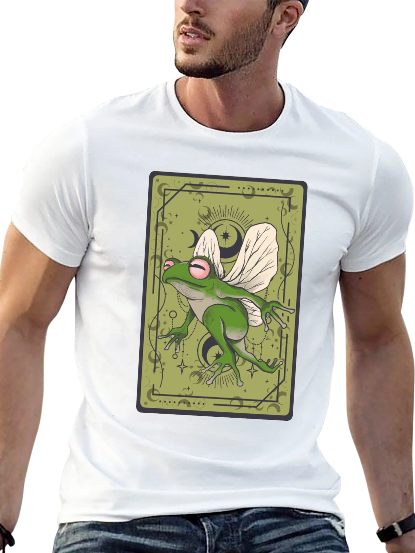 Whimsical Frog Tarot Card Graphic Tee
