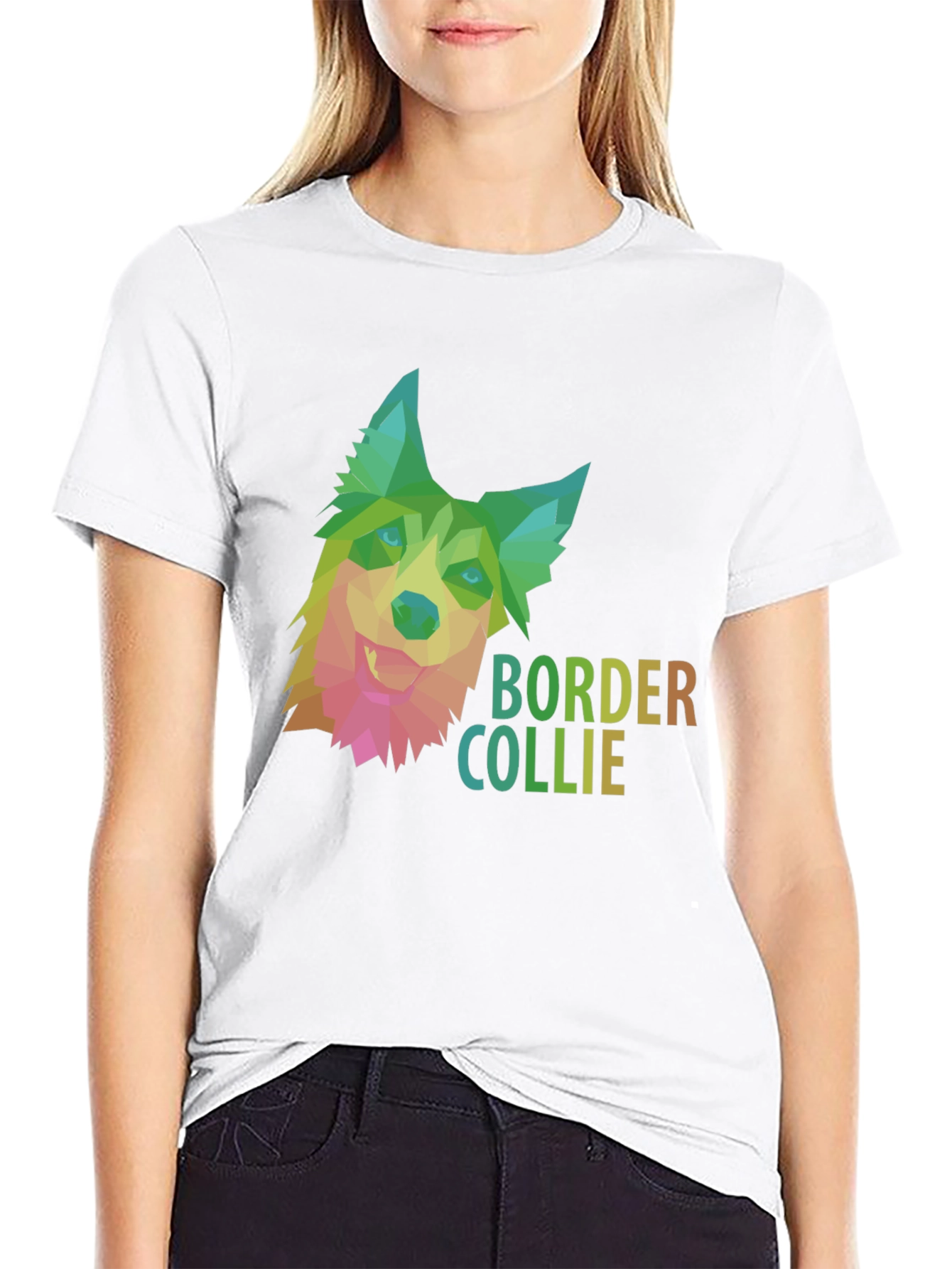 Border Collie Geometric Dog T-Shirt