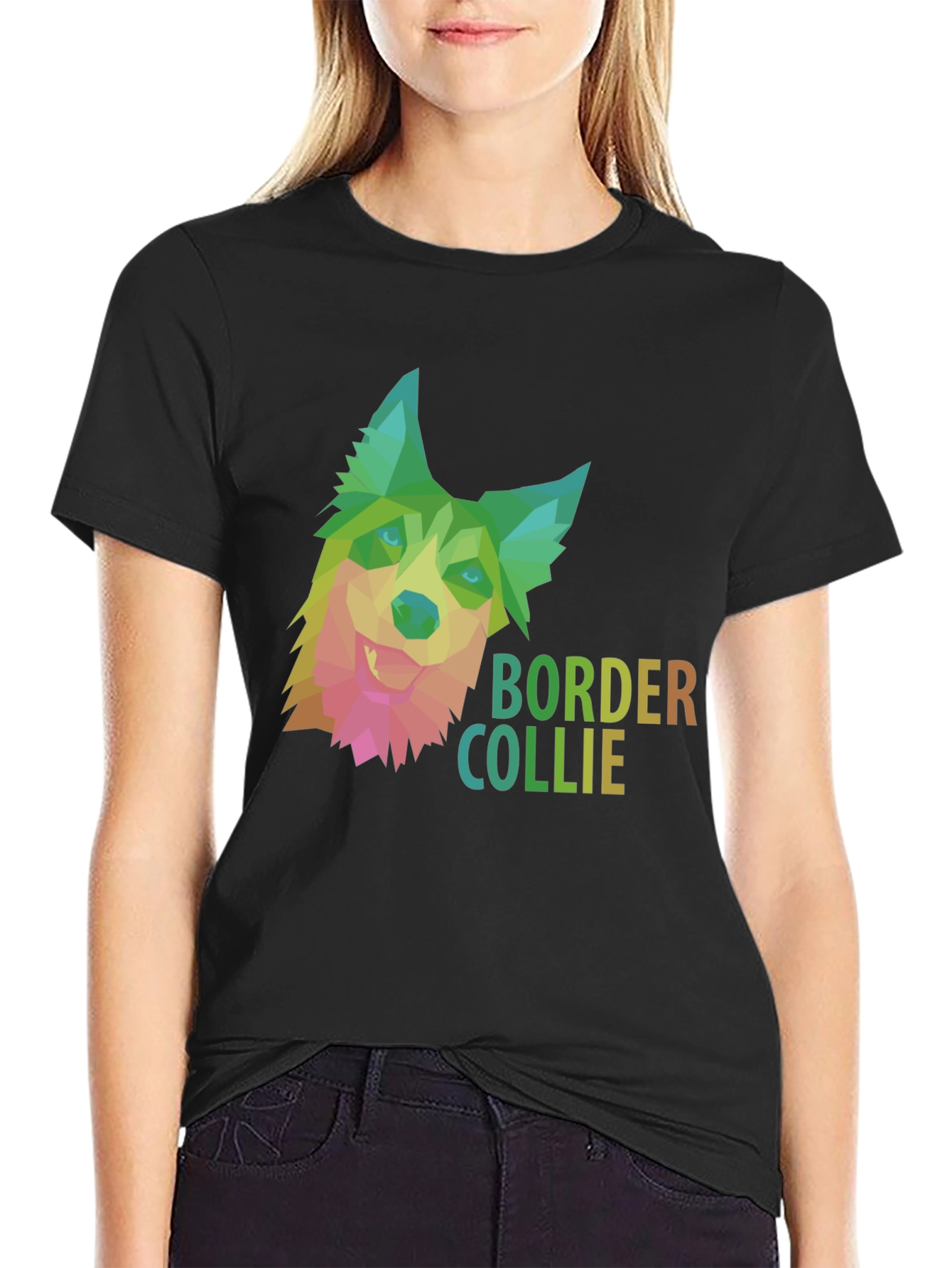 Border Collie Geometric Dog T-Shirt