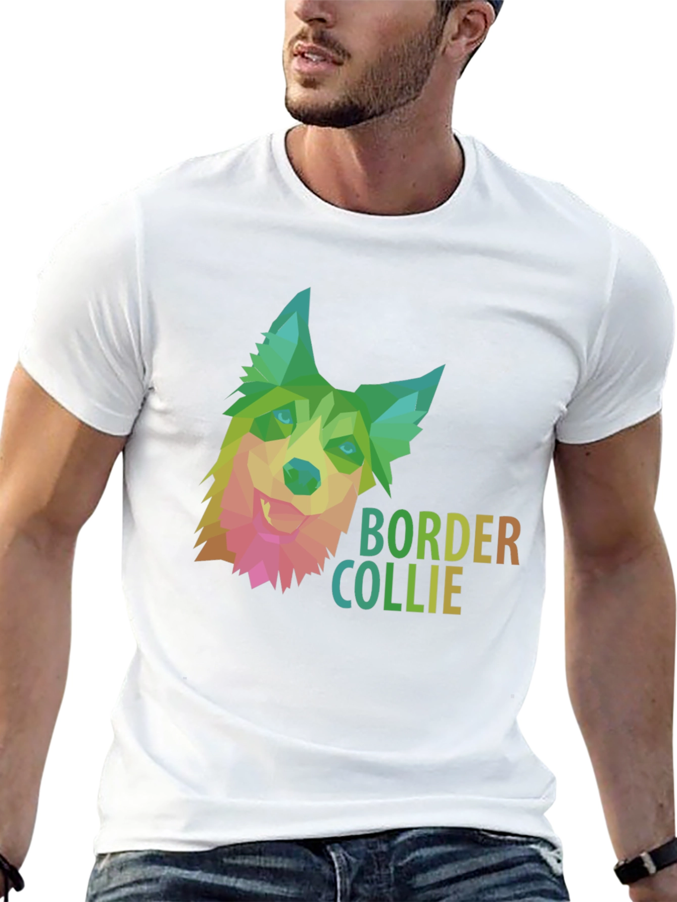 Border Collie Geometric Dog T-Shirt