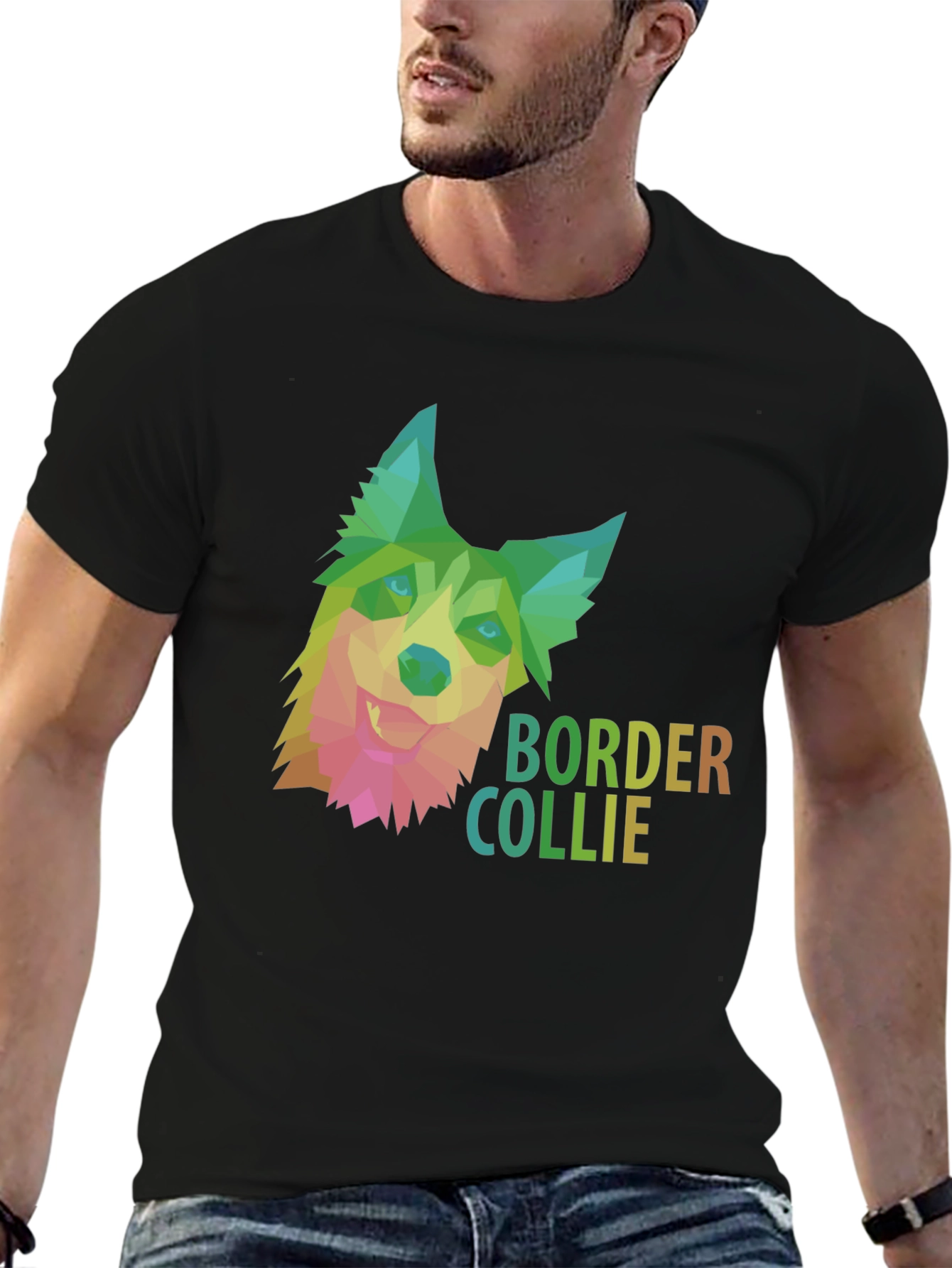 Border Collie Geometric Dog T-Shirt
