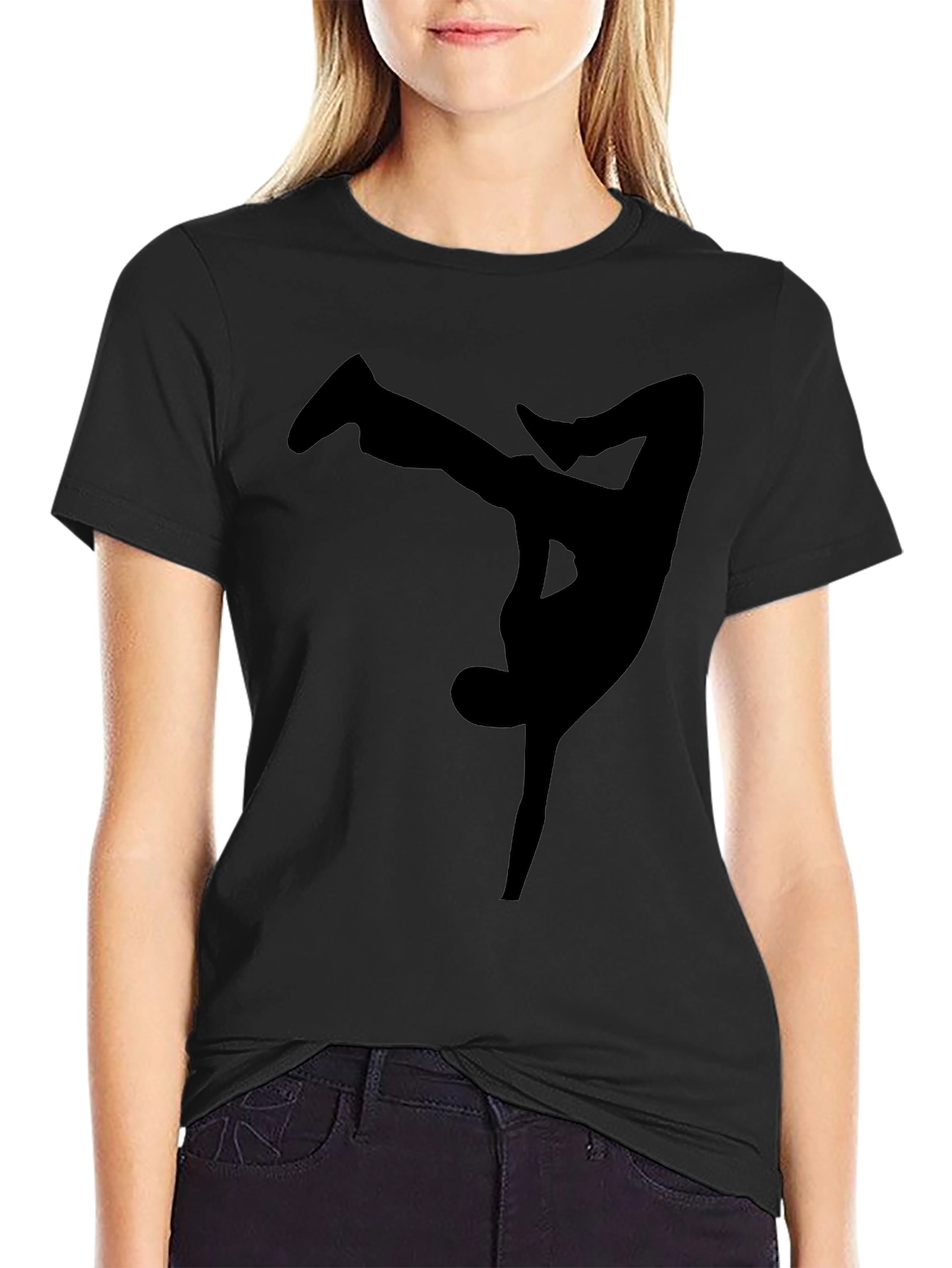 Black Breakdancer Graphic Tee - Cool Style