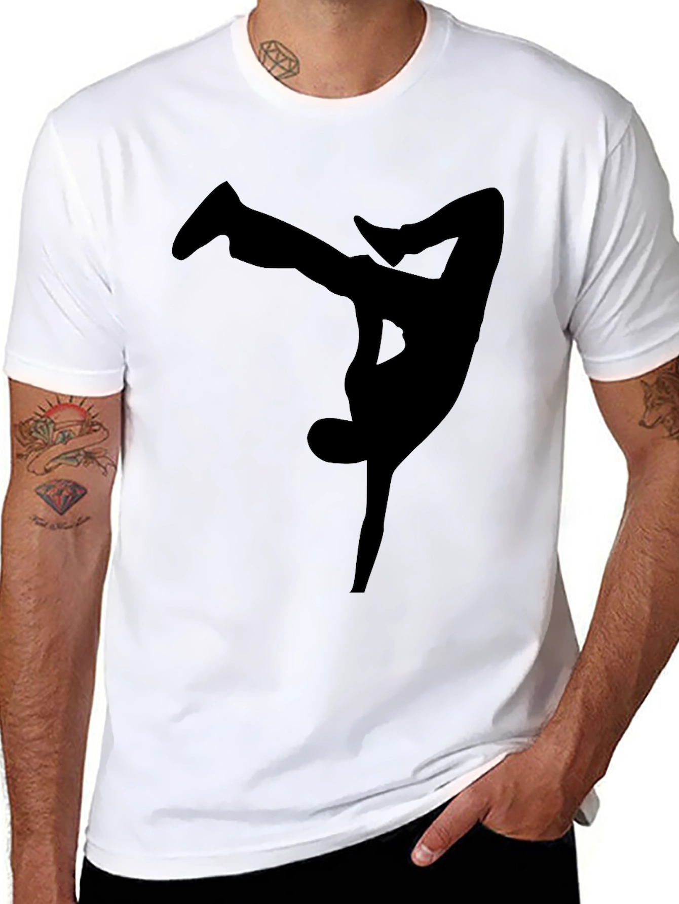 Black Breakdancer Graphic Tee - Cool Style