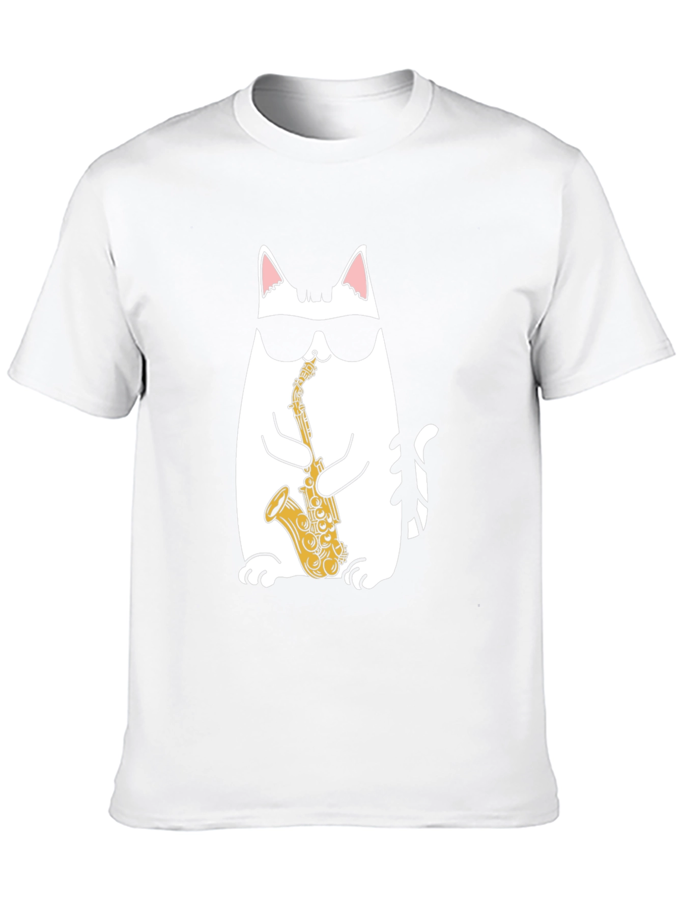 Cool Cat Saxophone T-Shirt - Black