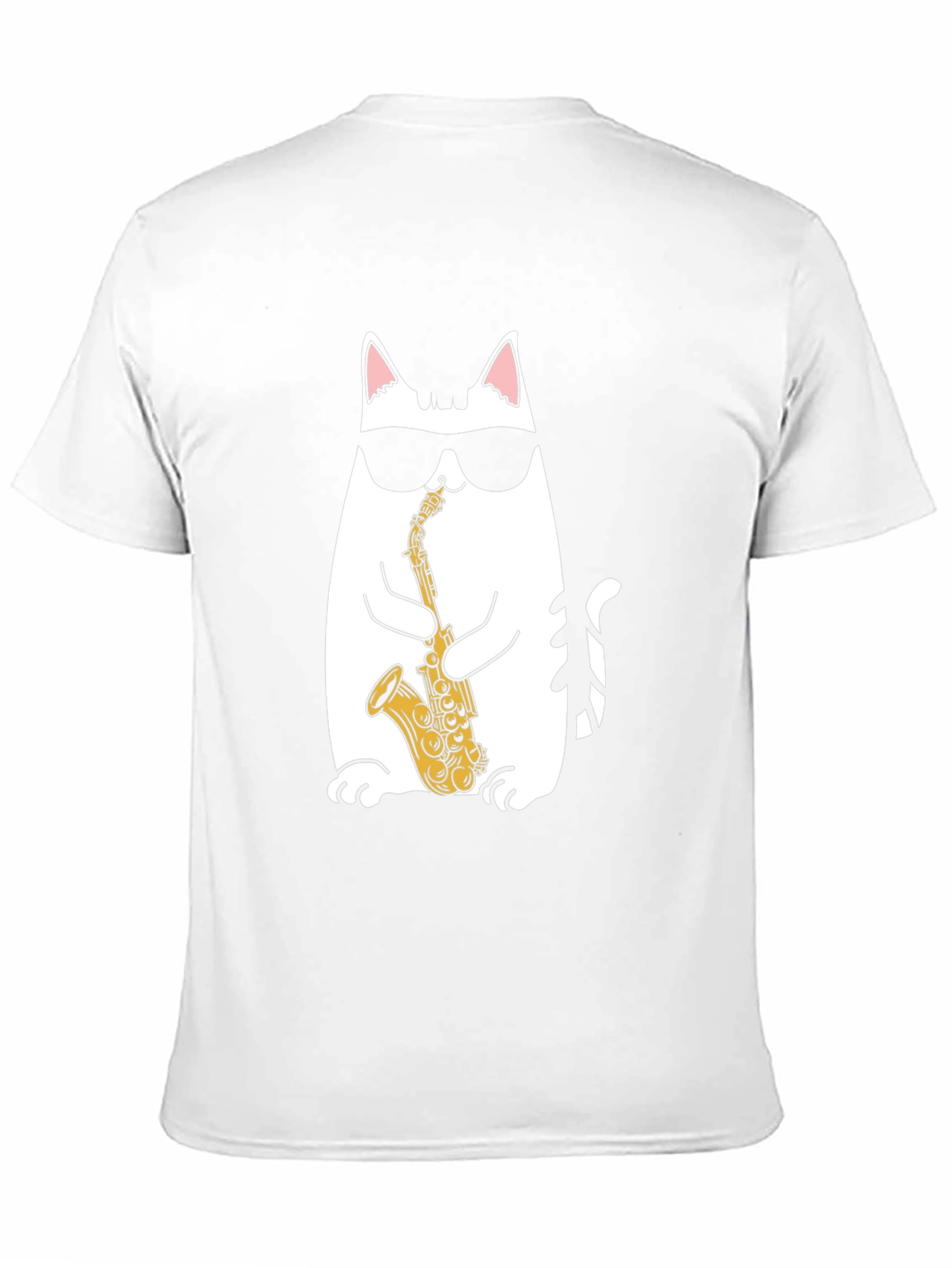 Cool Cat Saxophone T-Shirt - Black
