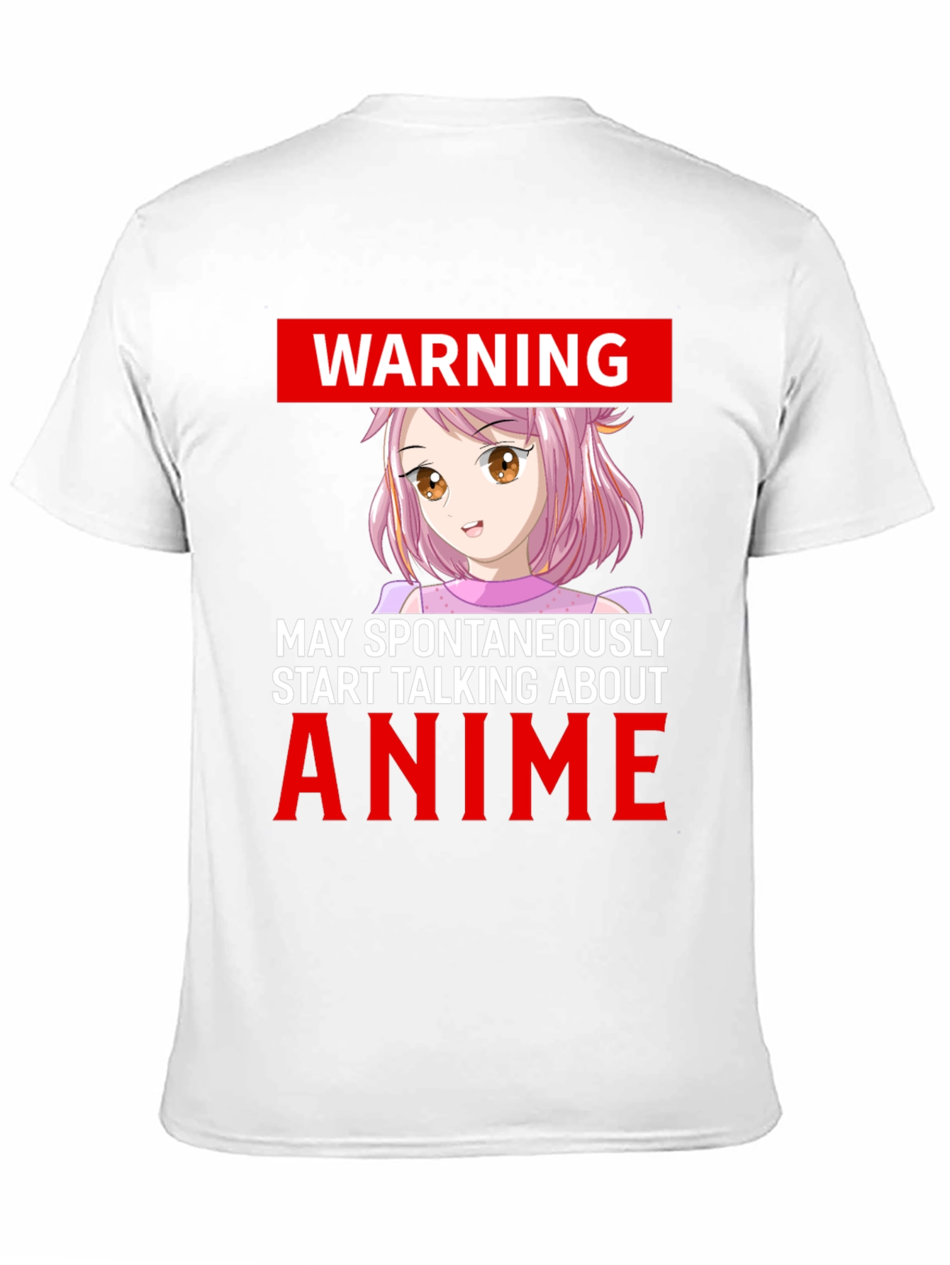 Anime Warning Graphic Tee - Spontaneously Talks Anime