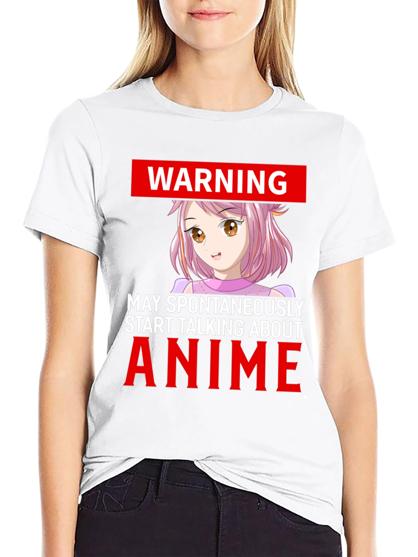 Anime Warning Graphic Tee - Spontaneously Talks Anime
