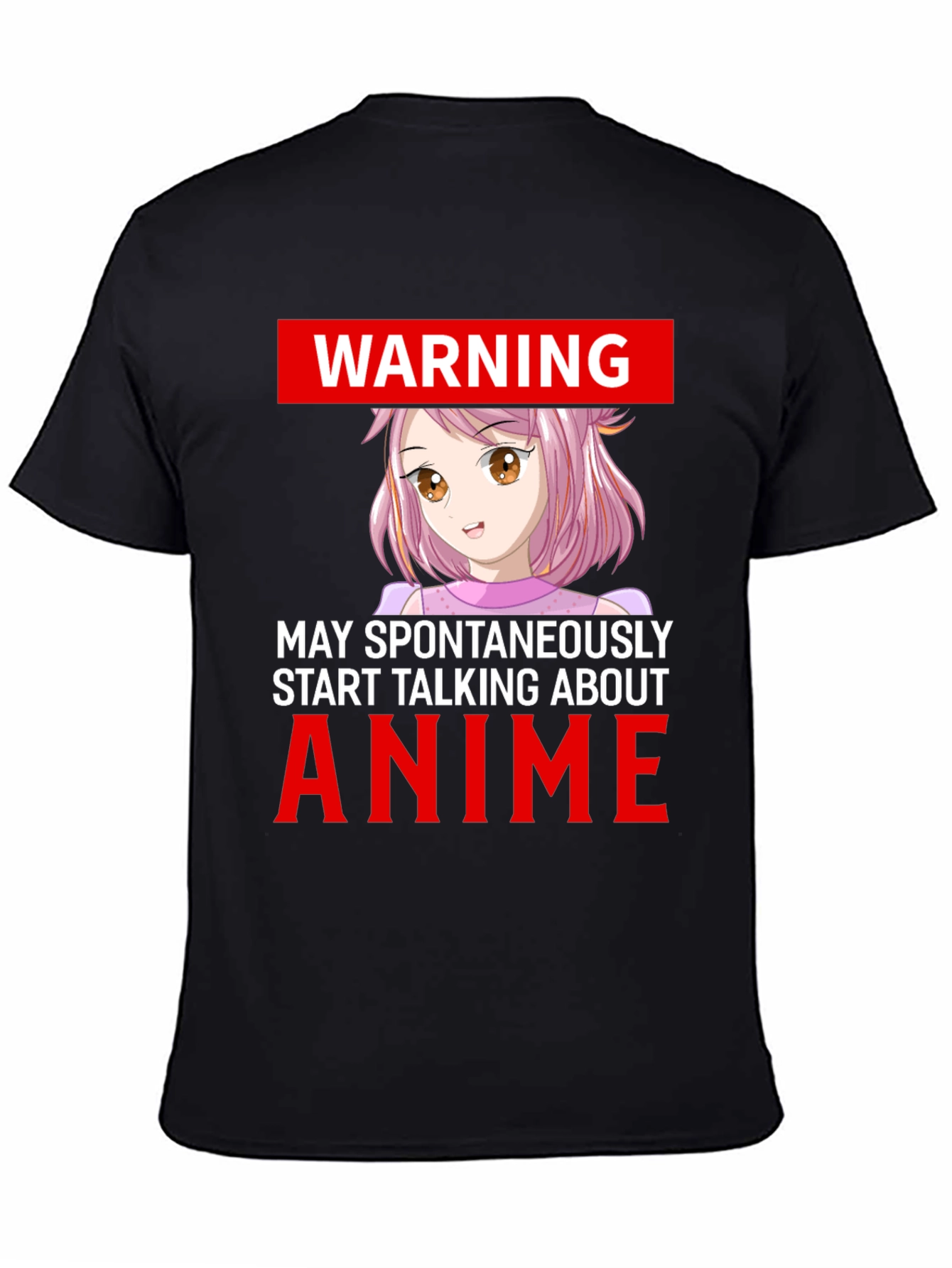 Anime Warning Graphic Tee - Spontaneously Talks Anime