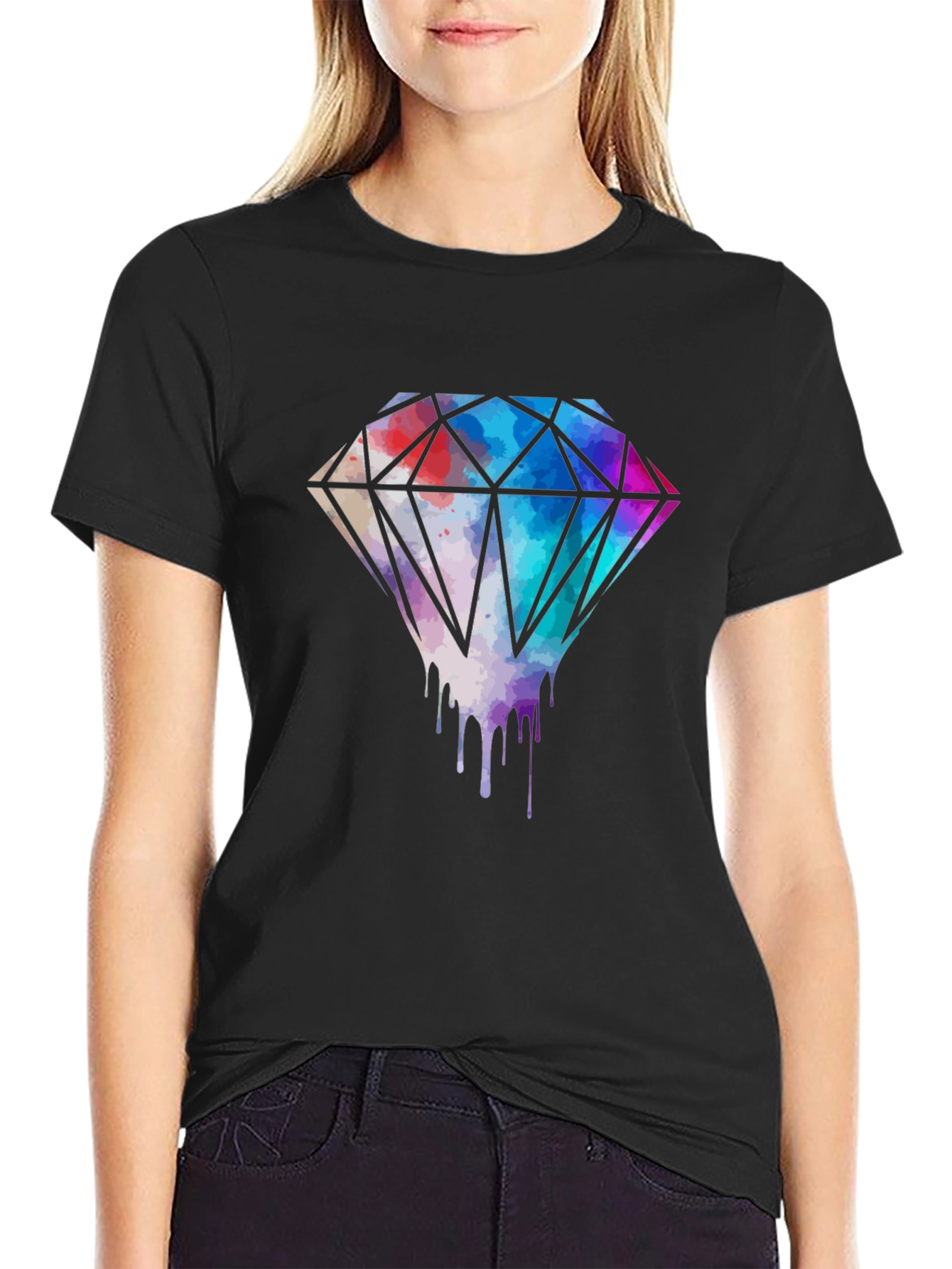 Diamond Drip Graphic Tee - Modern Streetwear Style