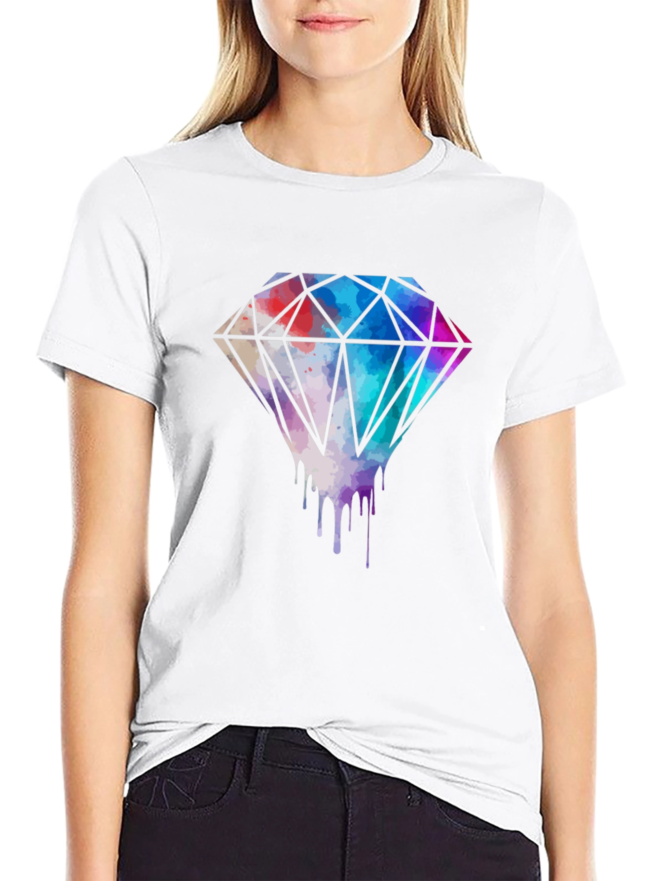 Diamond Drip Graphic Tee - Modern Streetwear Style