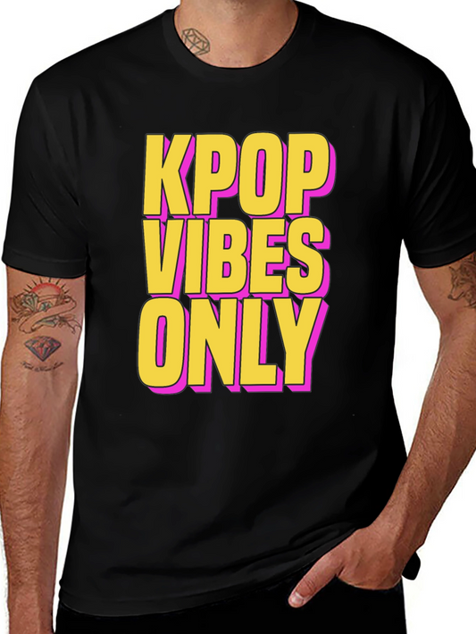 Kpop Vibes Only Graphic Tee - Black
