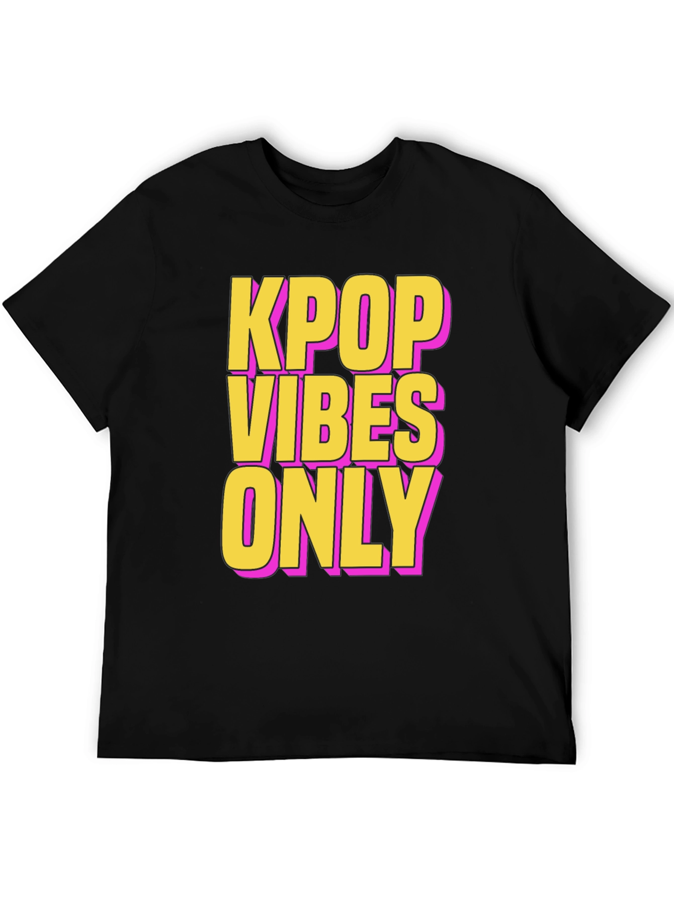 Kpop Vibes Only Graphic Tee - Black