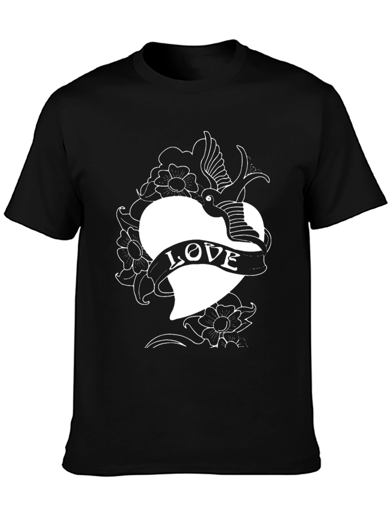 Love Bird Heart Tattoo Graphic Tee