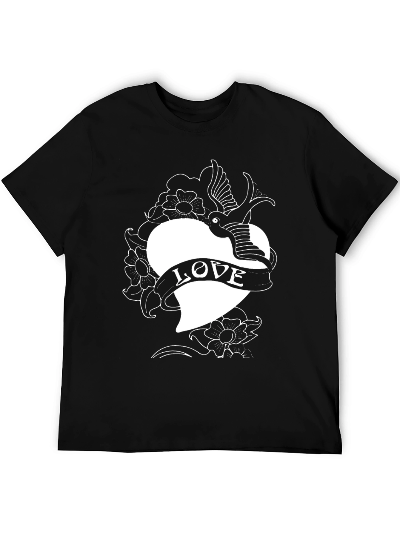 Love Bird Heart Tattoo Graphic Tee