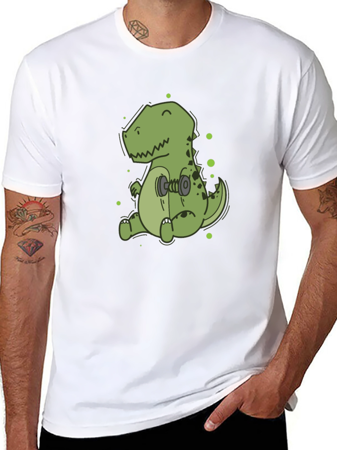 Dino Lifting Weights T-Shirt