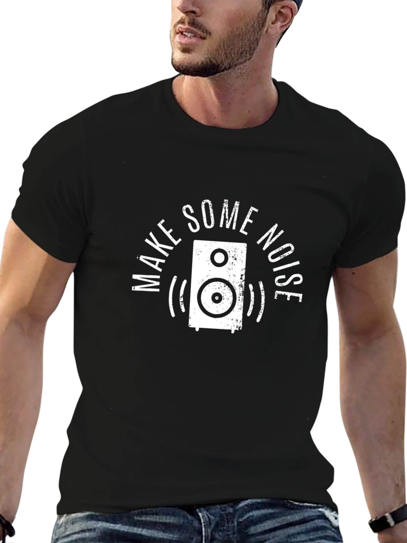 Make Some Noise Speaker Graphic Tee - Black