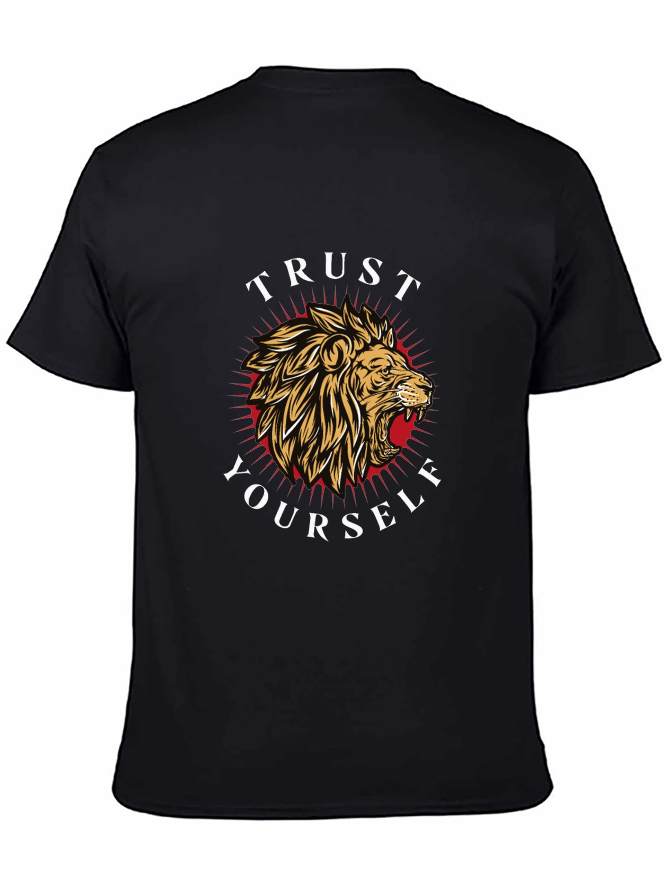 Trust Yourself Lion Graphic Tee - Black