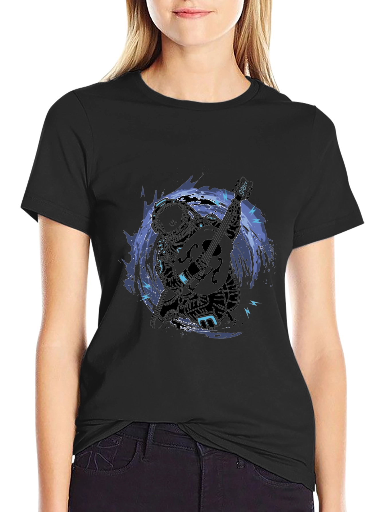 Astronaut Guitar T-Shirt - Space Musician Tee