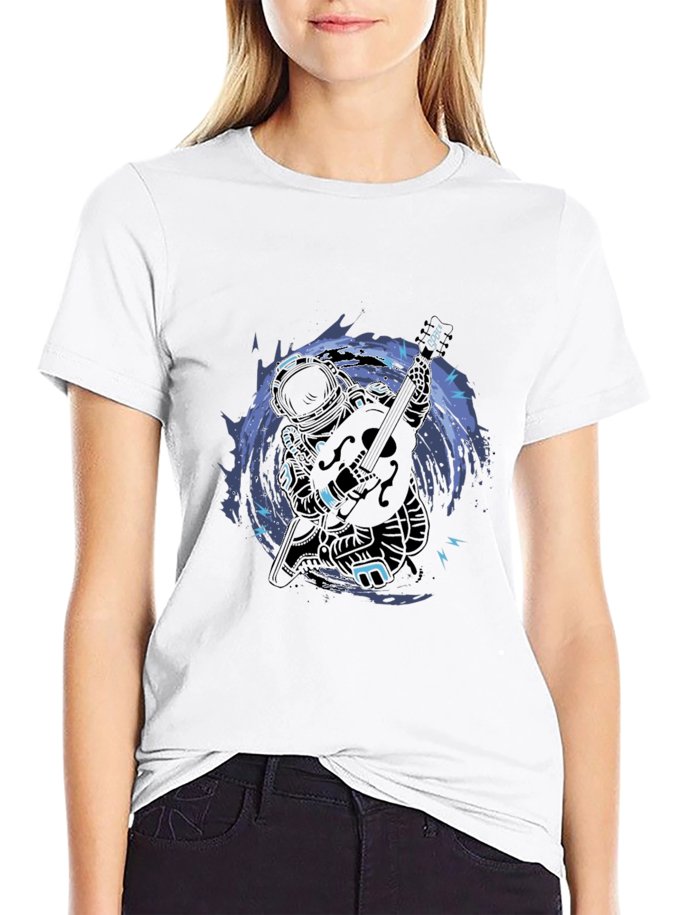 Astronaut Guitar T-Shirt - Space Musician Tee