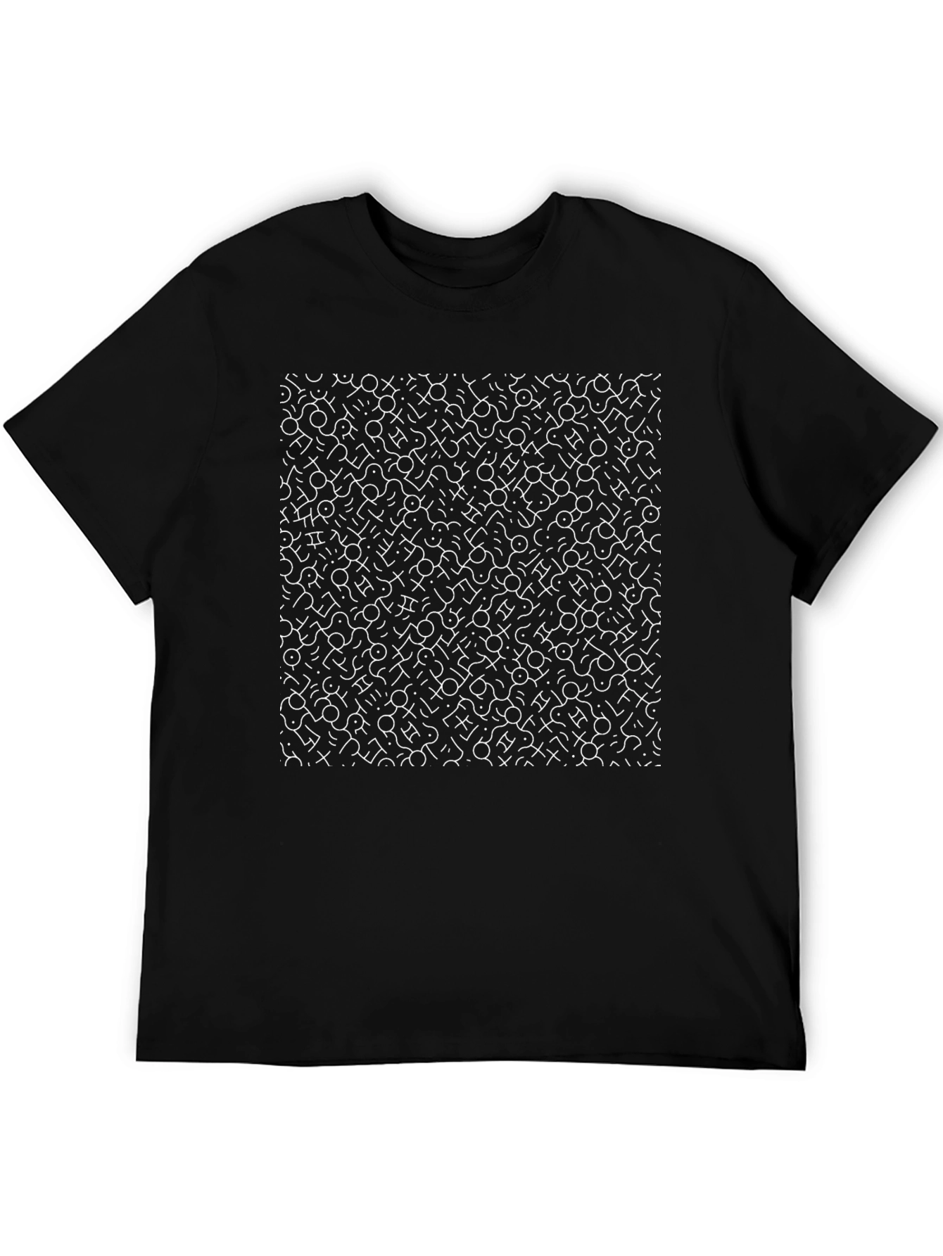 Abstract Pattern Black Graphic Tee