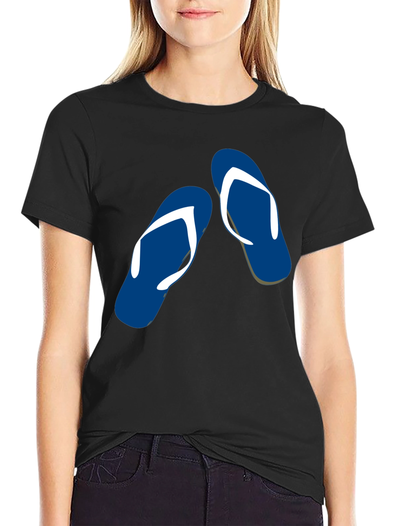 Flip Flop Graphic Tee - Summer Vibes Black T-Shirt