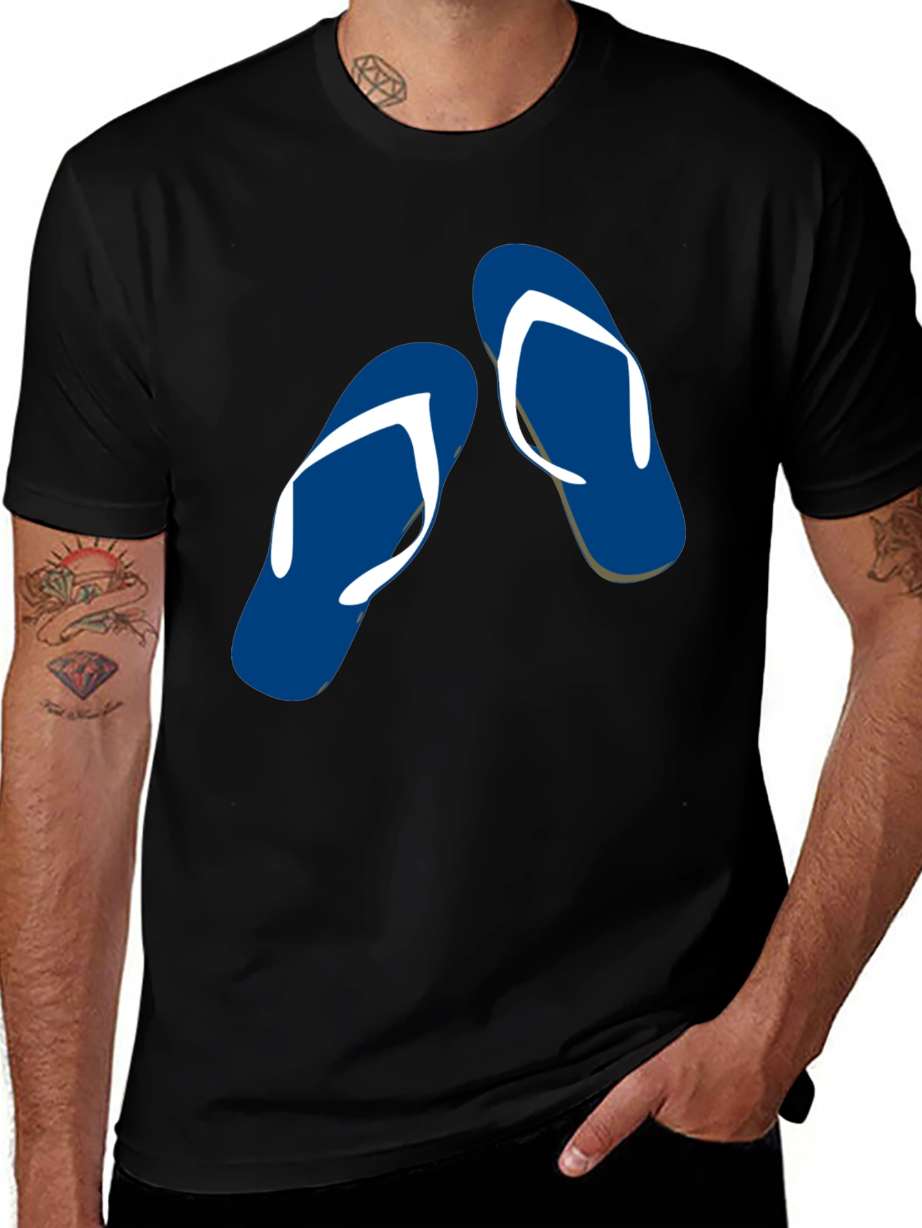 Flip Flop Graphic Tee - Summer Vibes Black T-Shirt