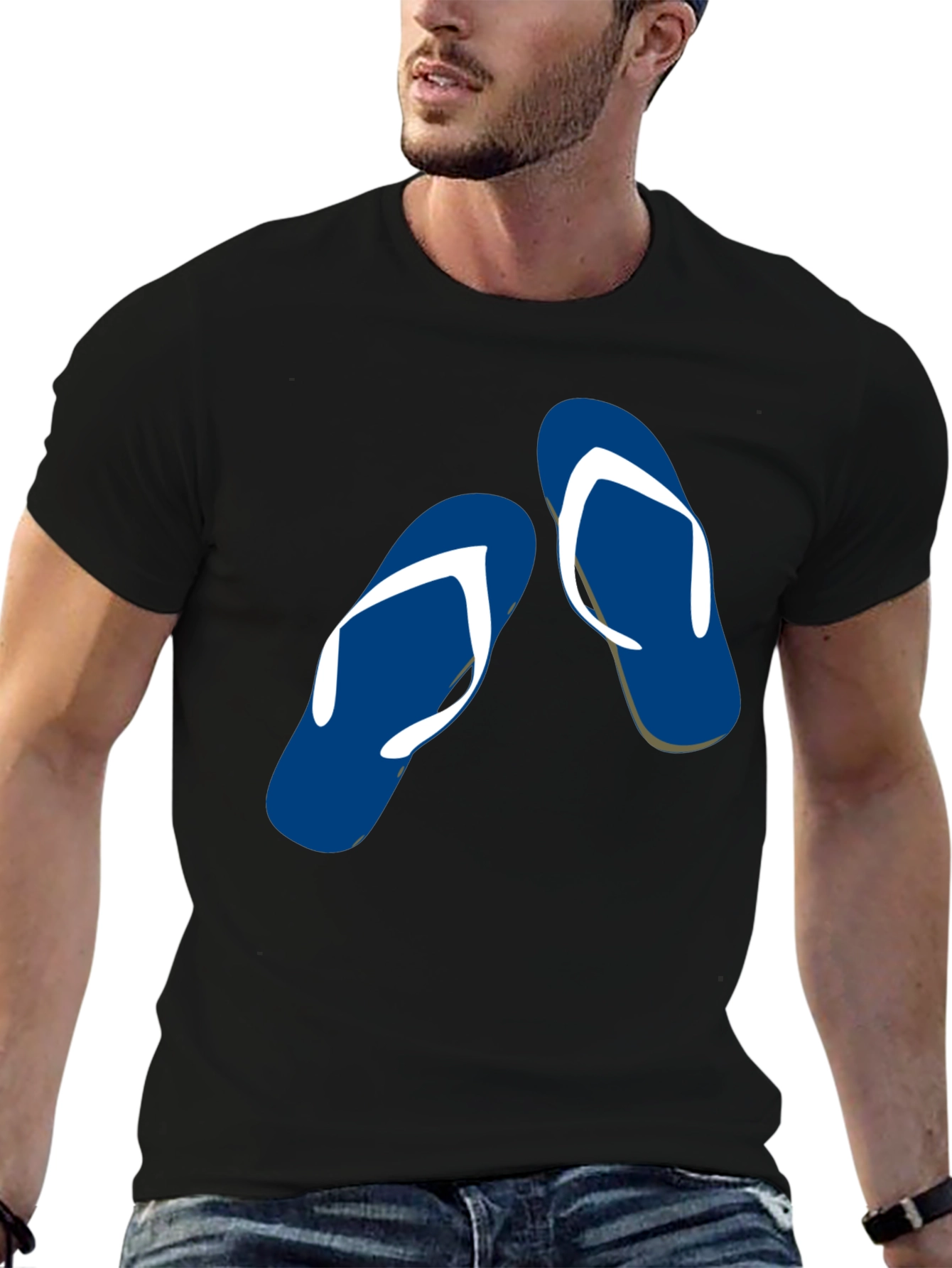 Flip Flop Graphic Tee - Summer Vibes Black T-Shirt