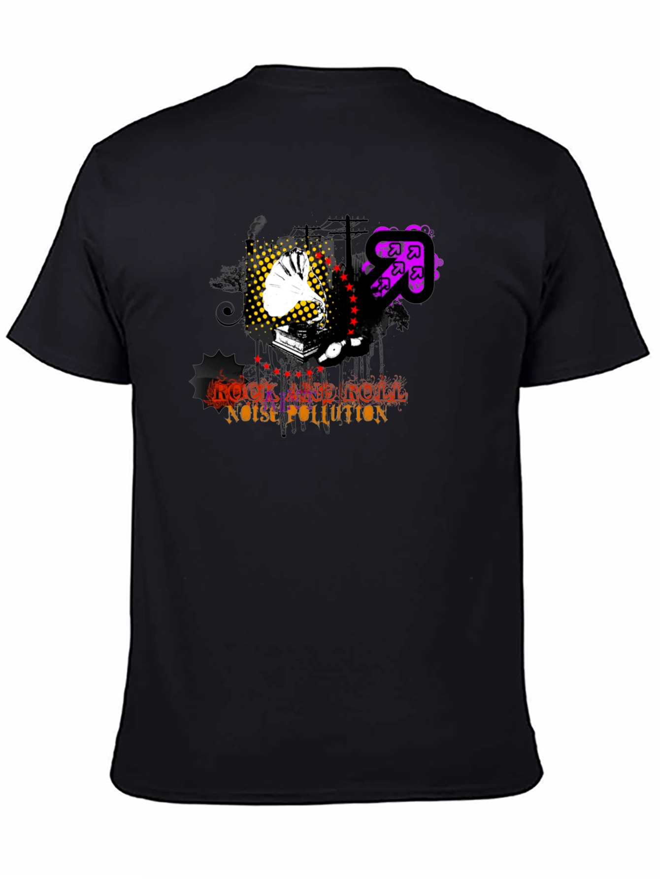 Rock and Roll Noise Pollution Black T-Shirt