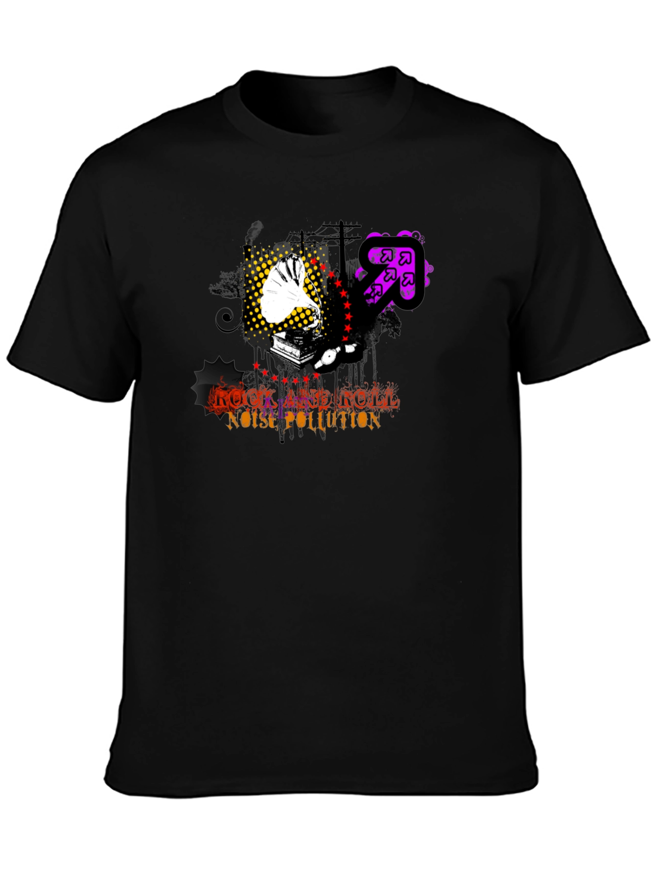 Rock and Roll Noise Pollution Black T-Shirt