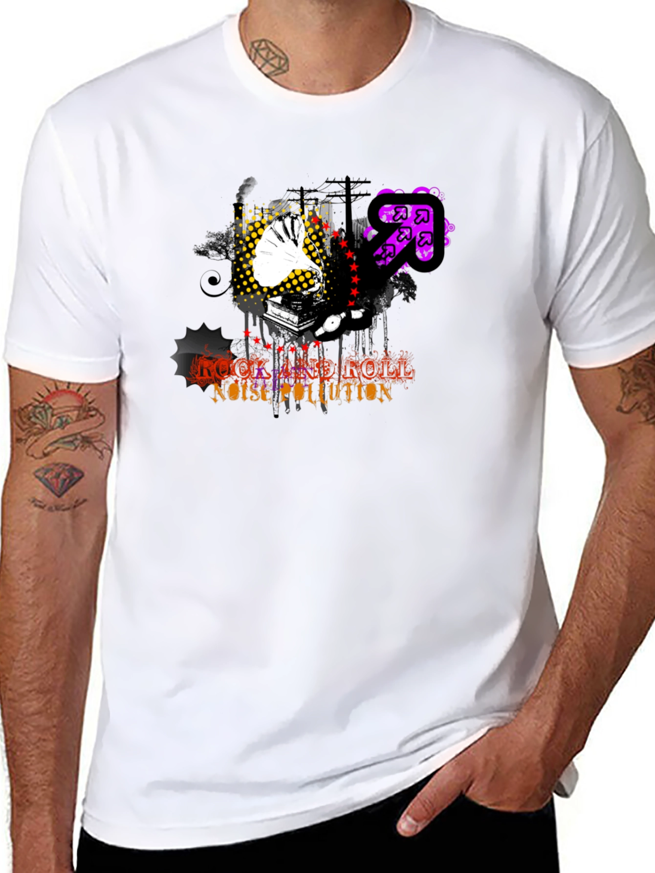 Rock and Roll Noise Pollution Black T-Shirt