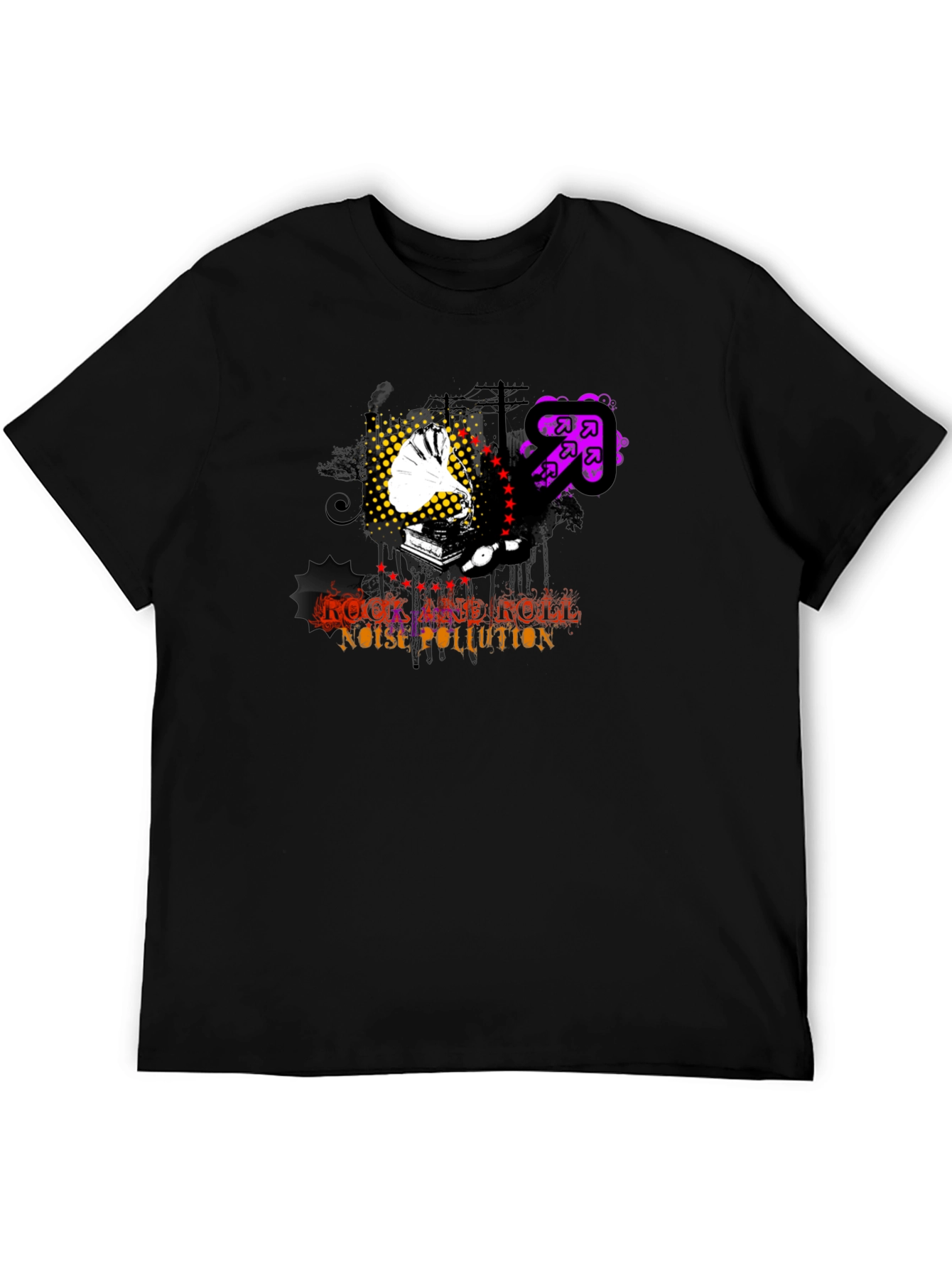 Rock and Roll Noise Pollution Black T-Shirt
