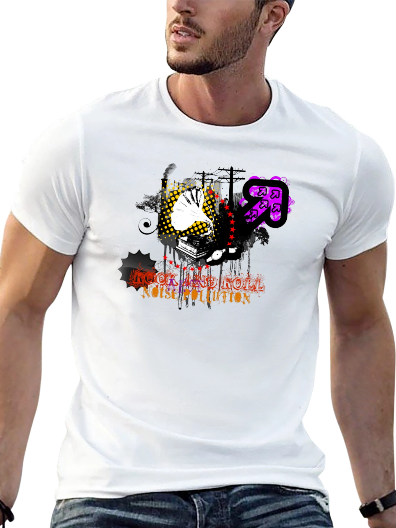 Rock and Roll Noise Pollution Black T-Shirt