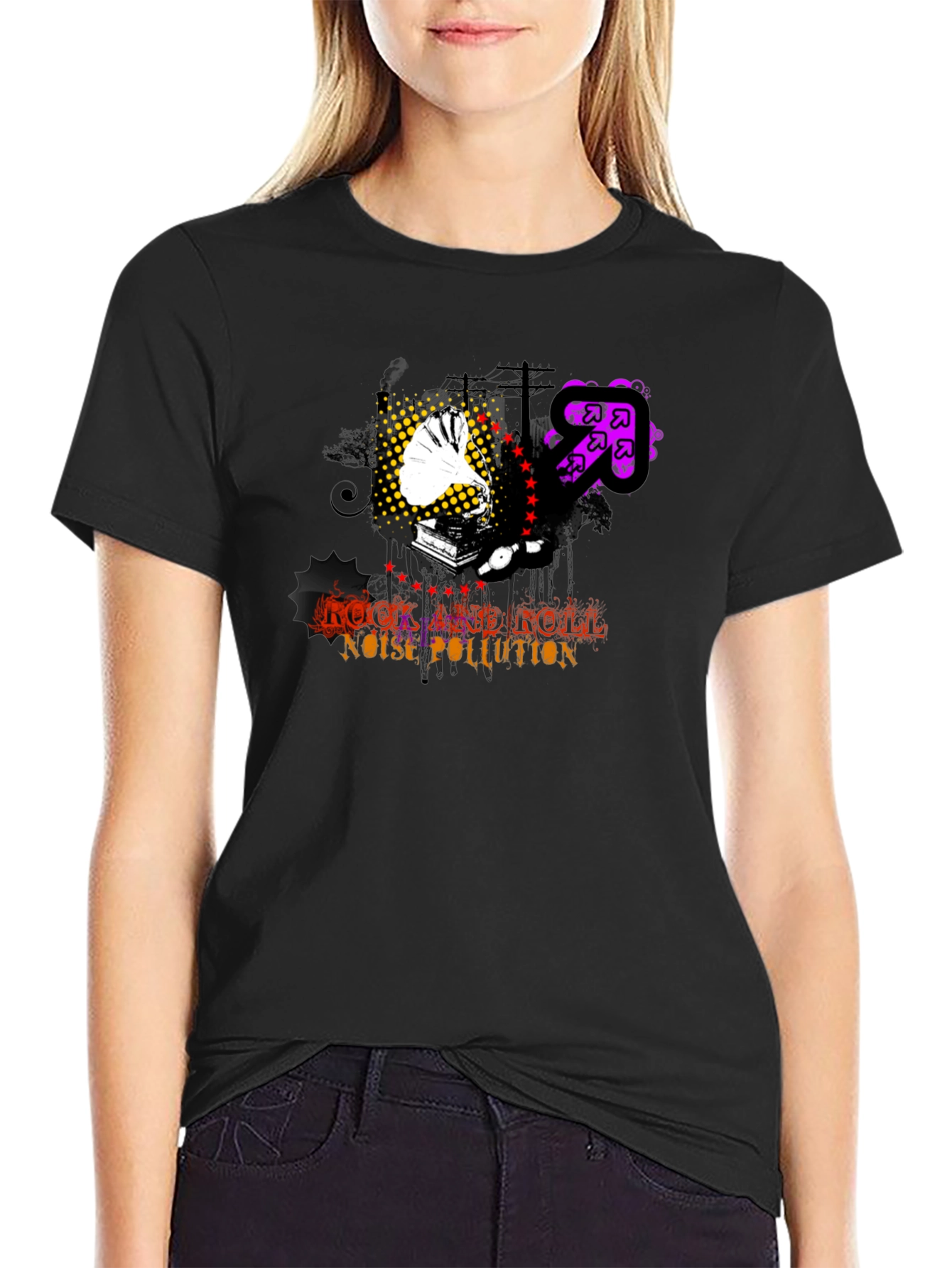 Rock and Roll Noise Pollution Black T-Shirt