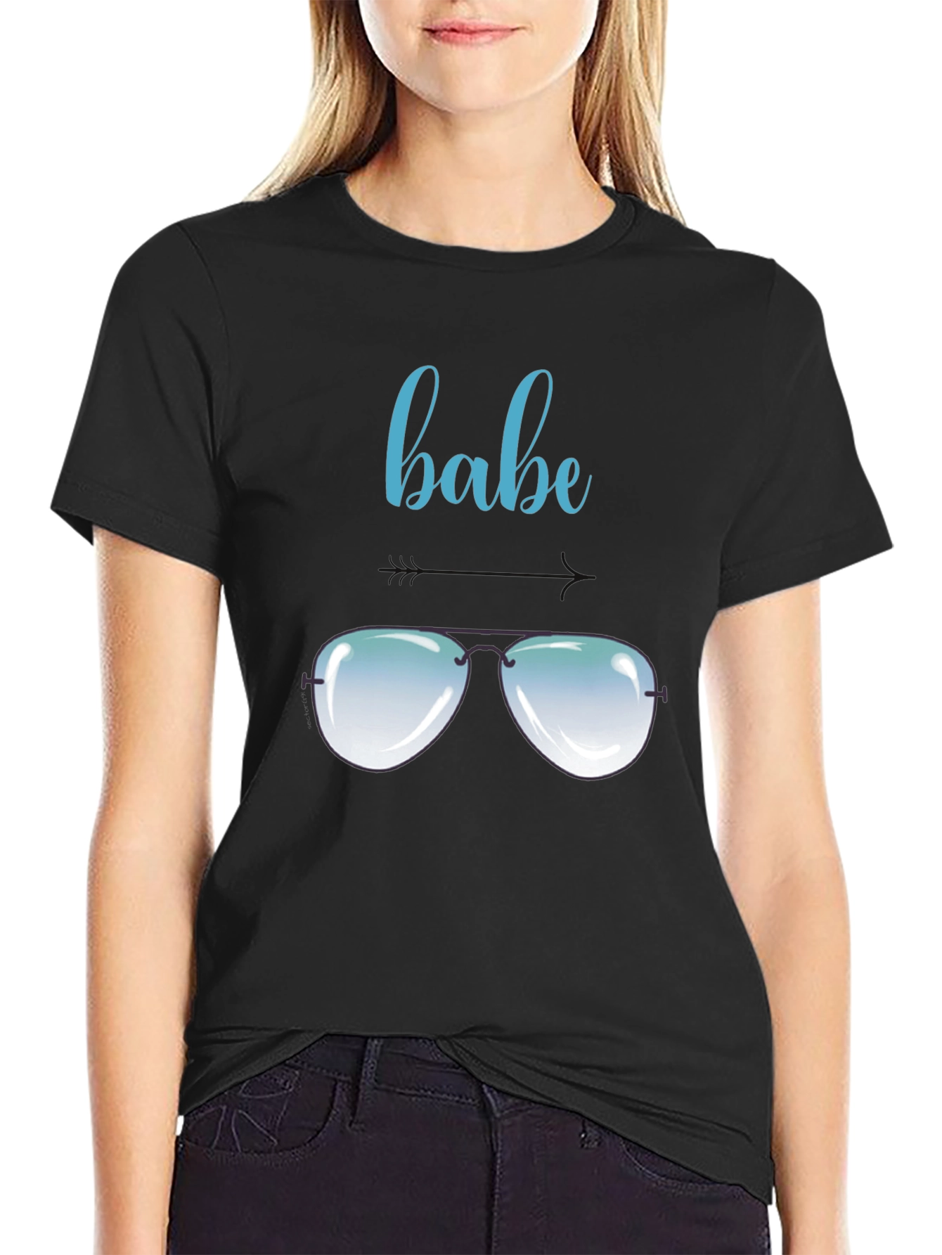 Cool Babe Aviator Sunglasses Graphic T-Shirt