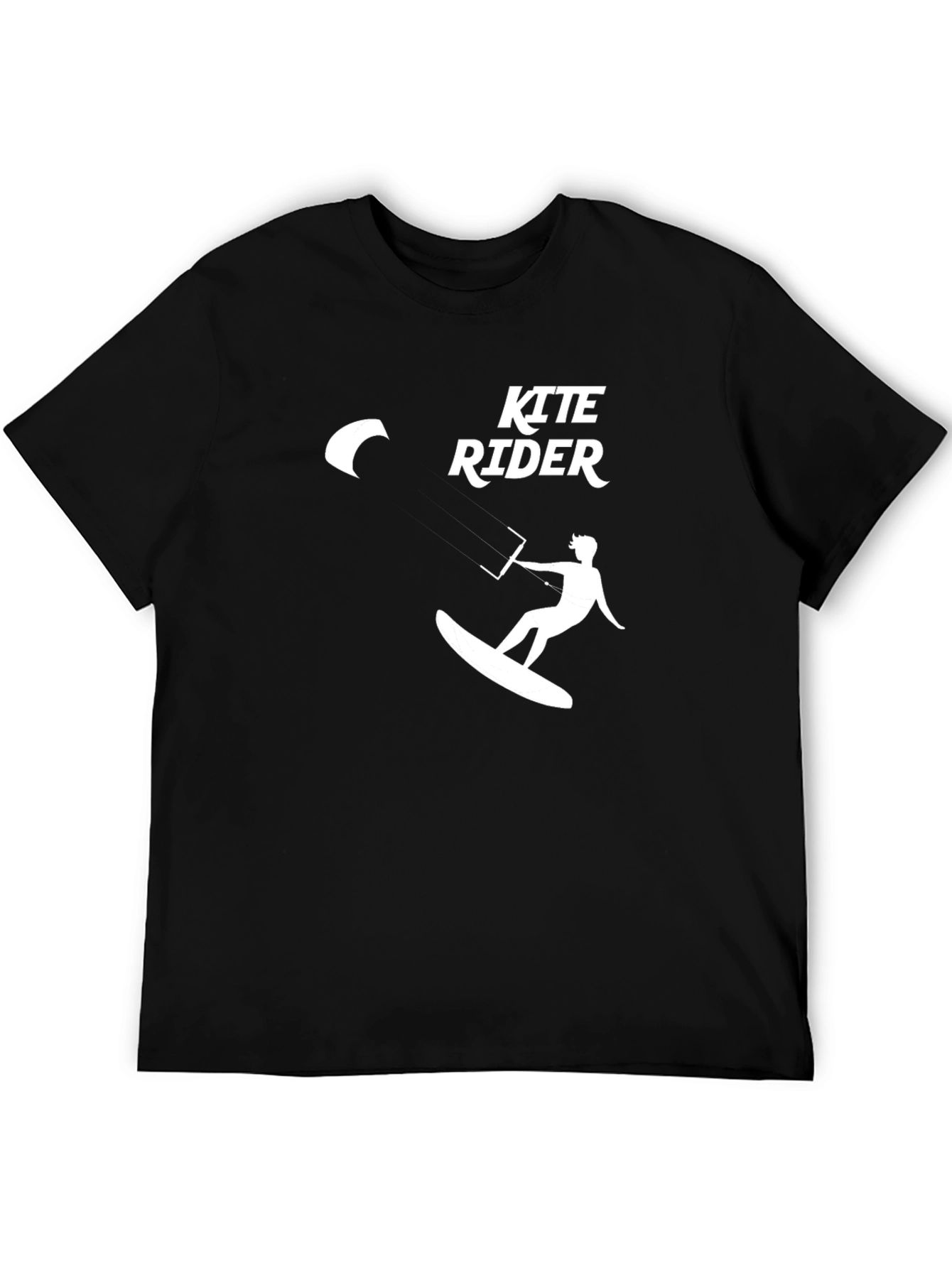 Kite Rider Graphic Tee - Black Cotton T-Shirt