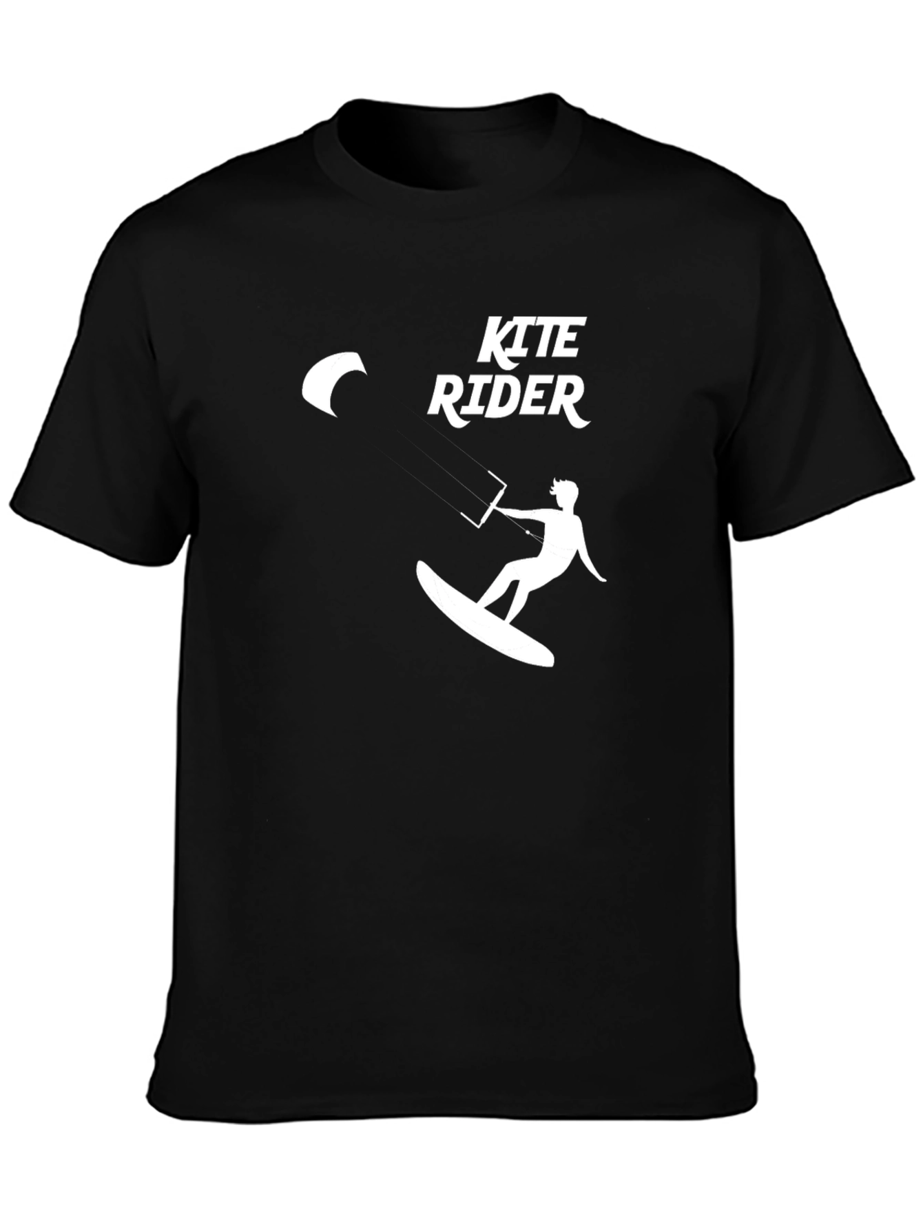 Kite Rider Graphic Tee - Black Cotton T-Shirt