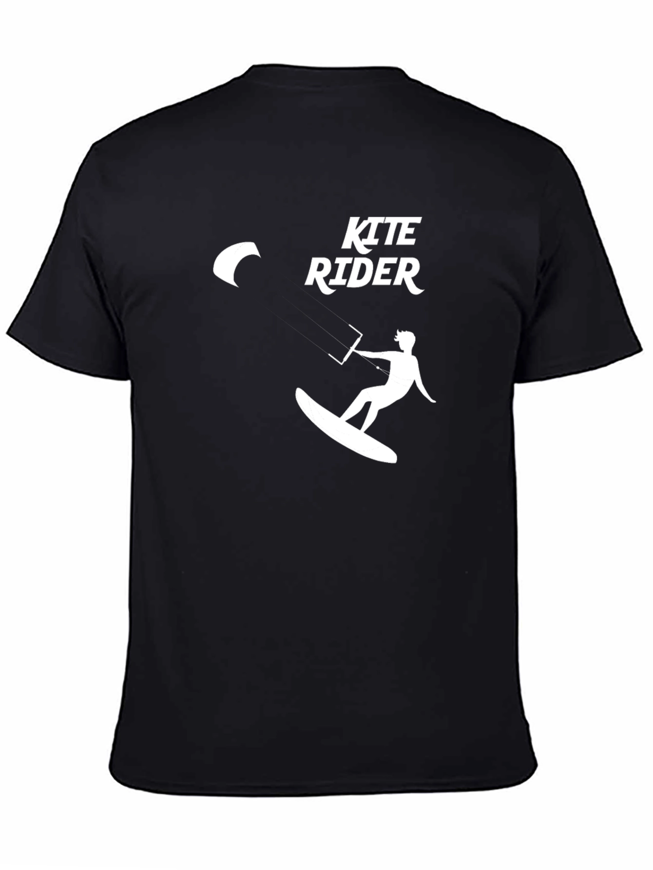 Kite Rider Graphic Tee - Black Cotton T-Shirt