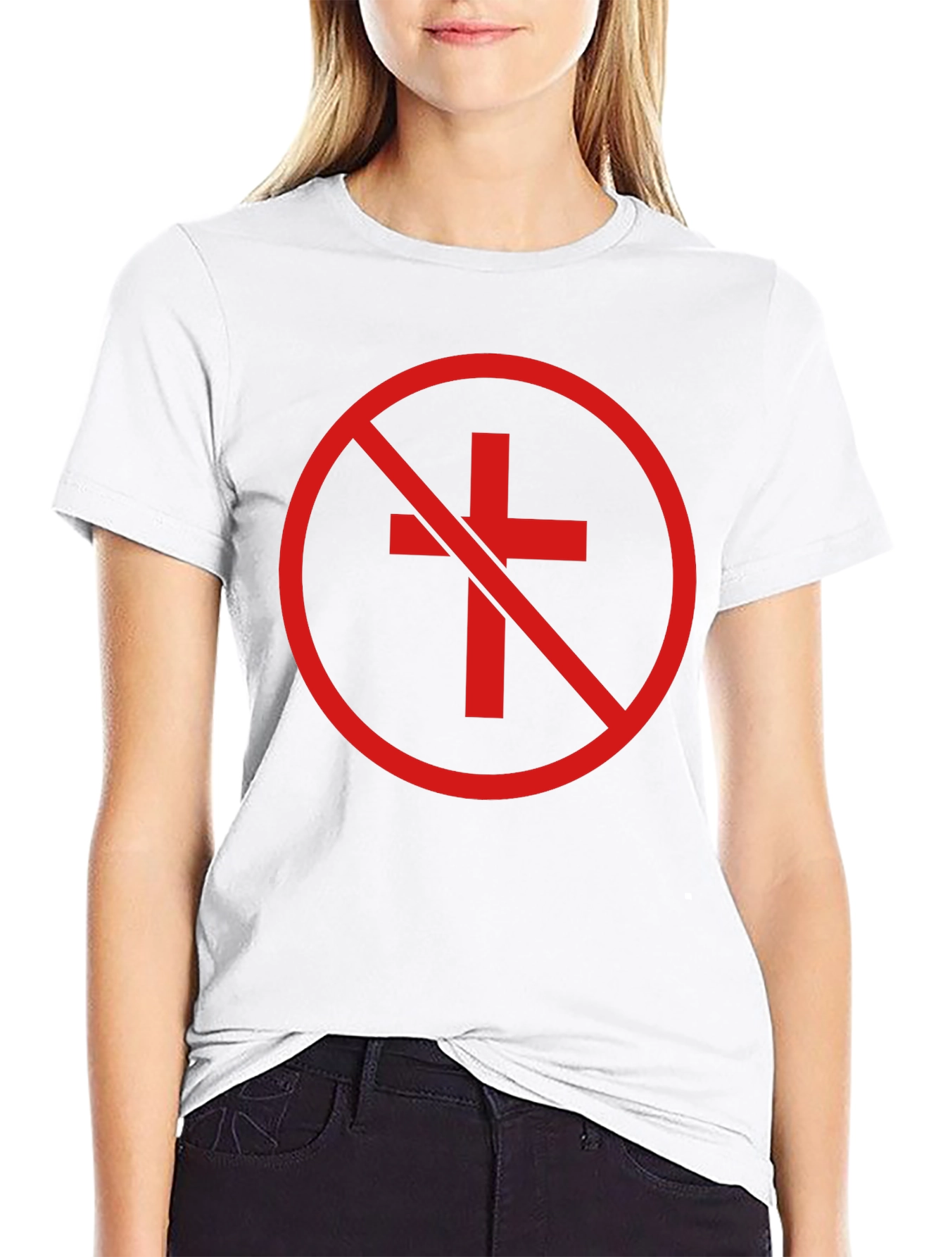 Anti-Christian Cross T-Shirt - Atheist Symbol