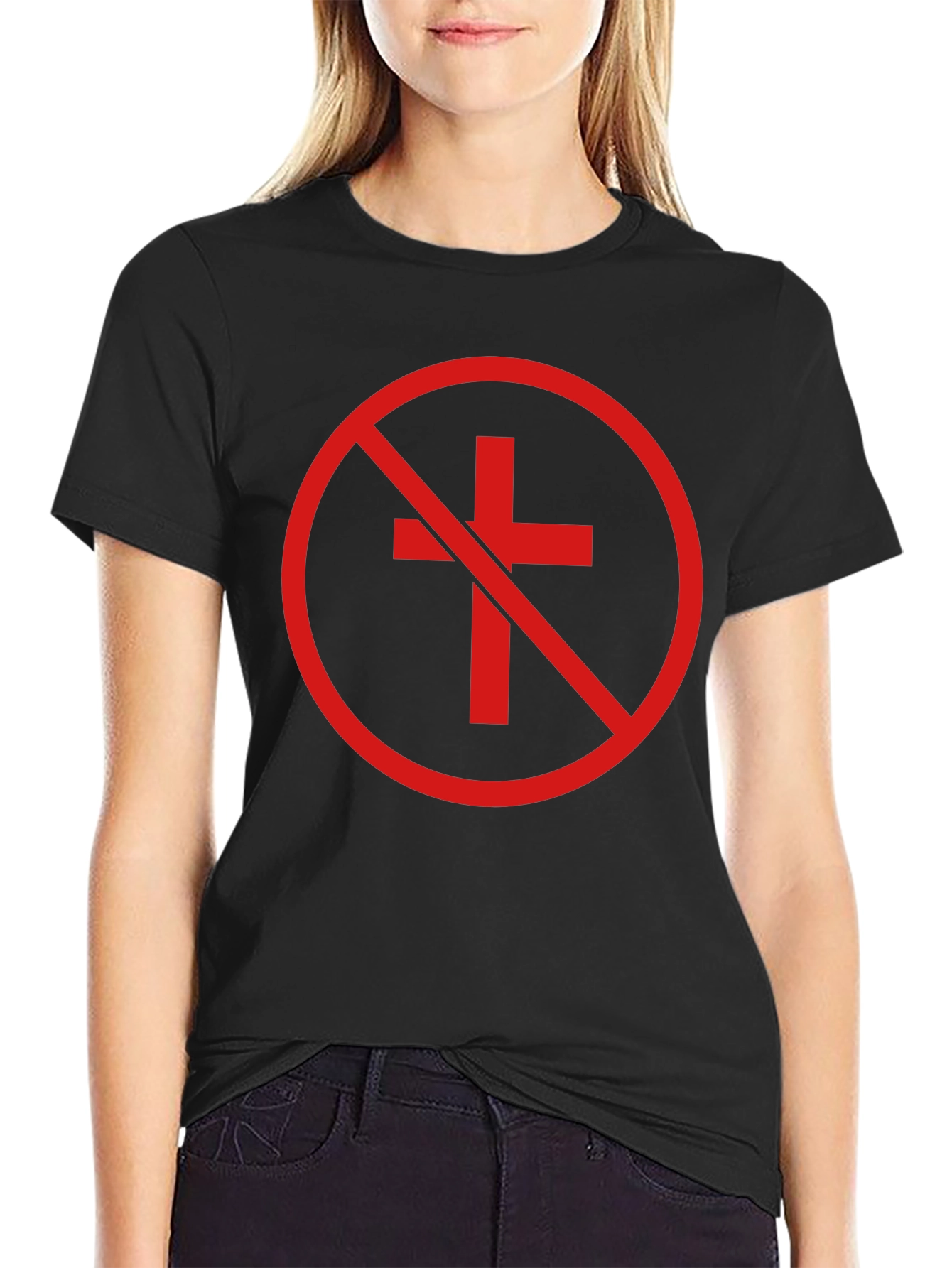 Anti-Christian Cross T-Shirt - Atheist Symbol