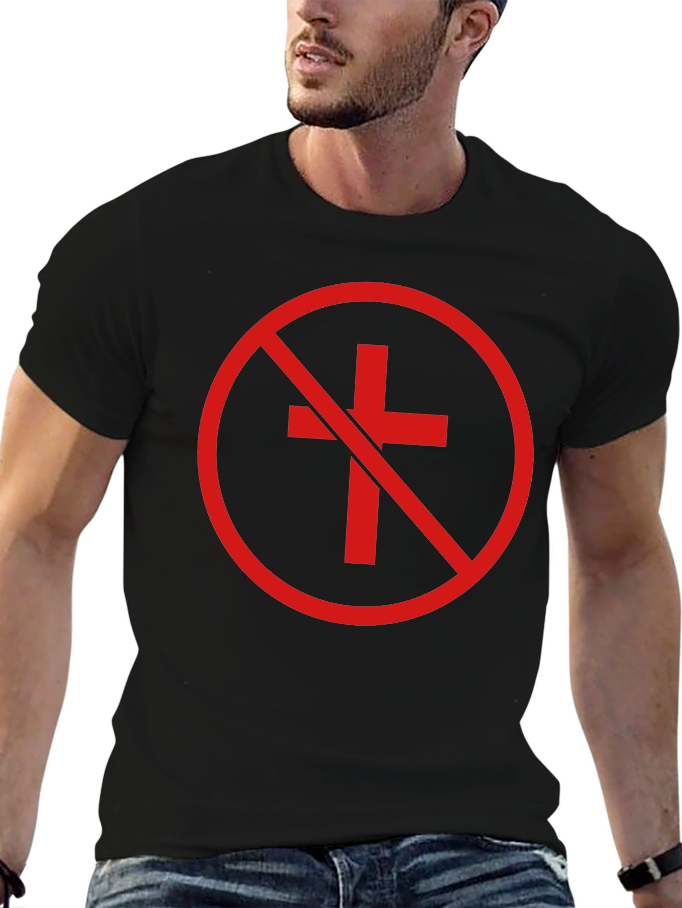Anti-Christian Cross T-Shirt - Atheist Symbol