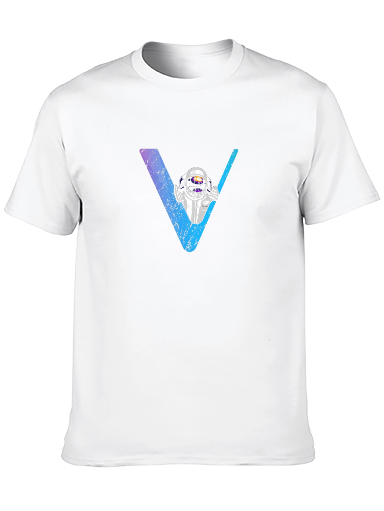 Astronaut V-Neck Graphic T-Shirt - Space Explorer Tee