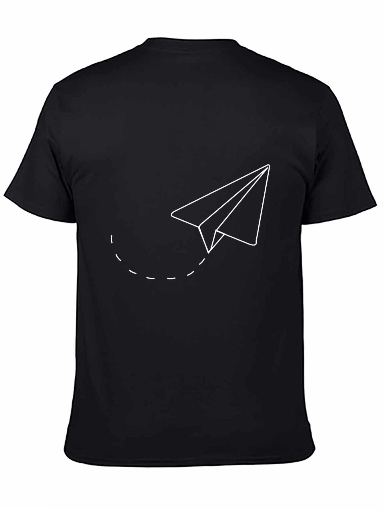 Minimalist Paper Airplane Black T-Shirt