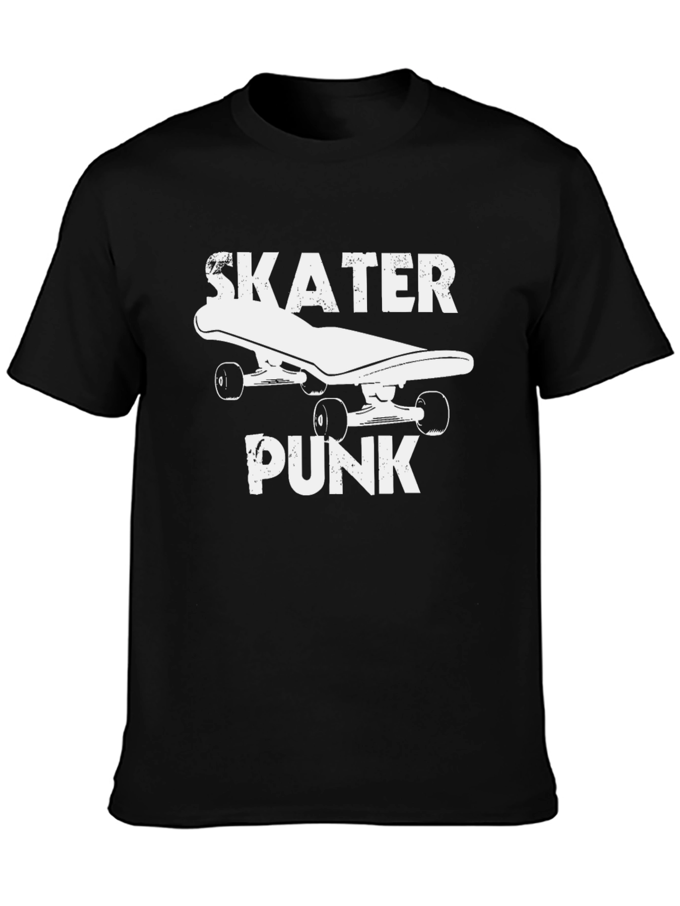 Skater Punk Black Graphic Tee - Skateboarding Shirt