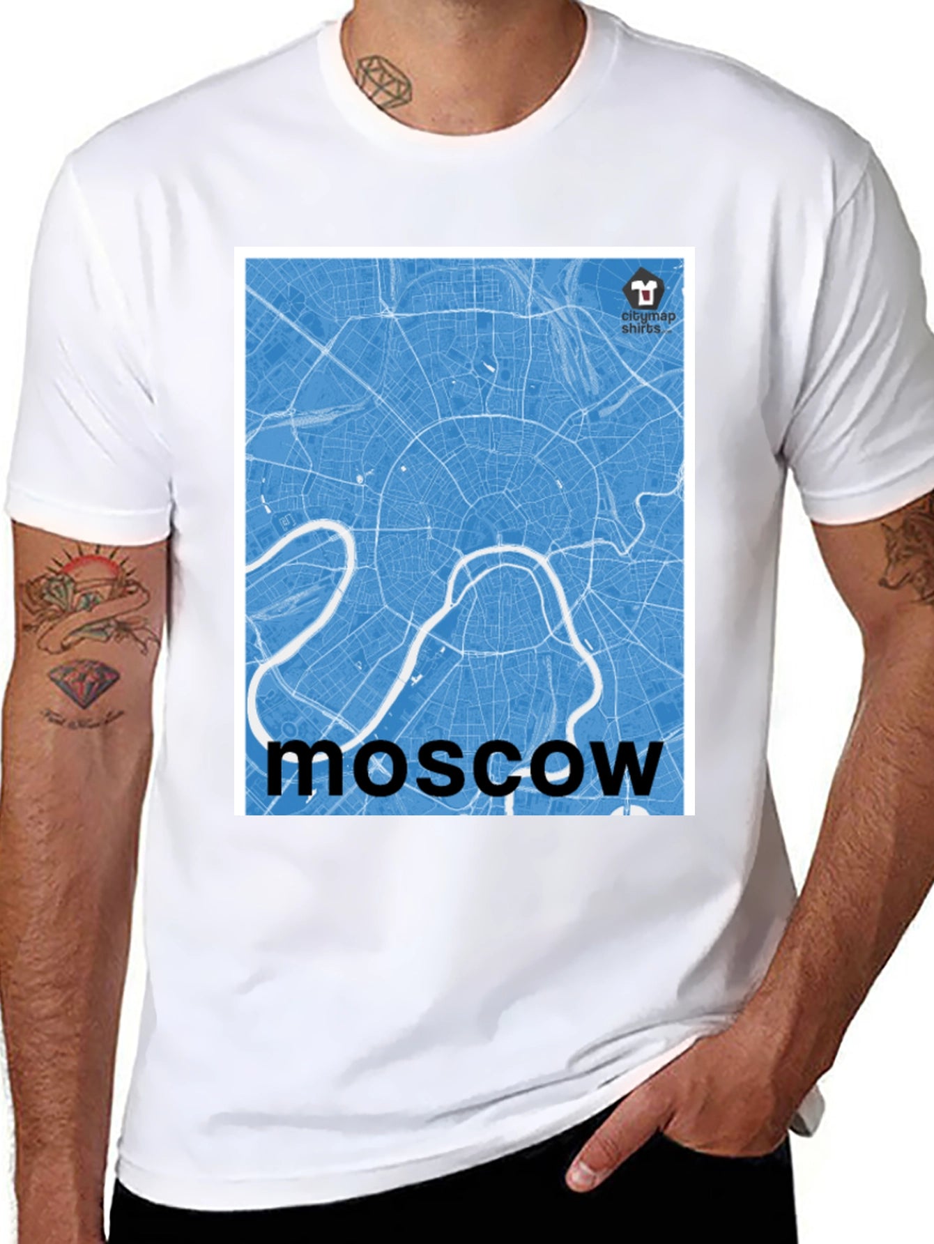 Moscow City Map T-Shirt - Cool Urban Graphic Tee