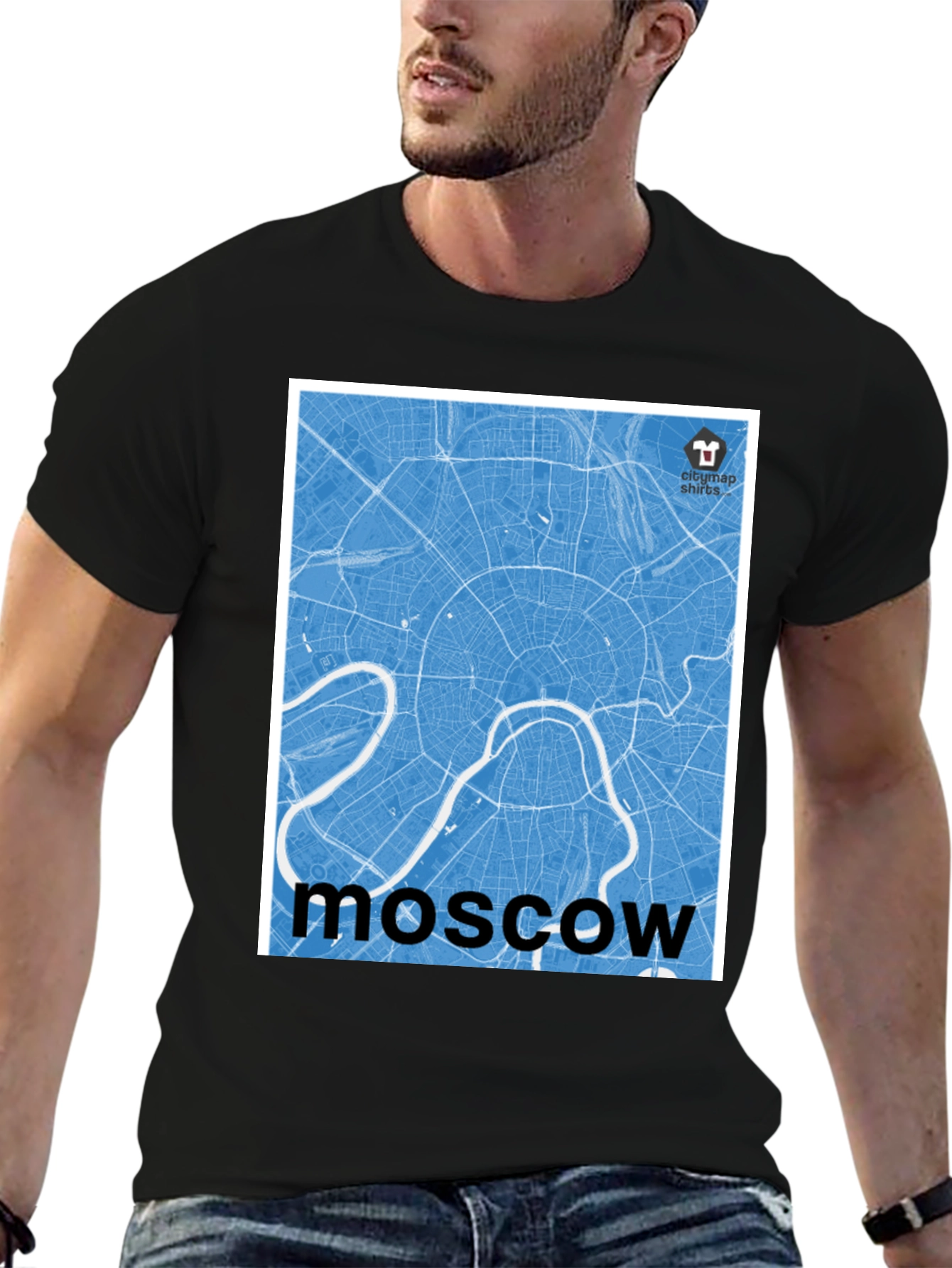 Moscow City Map T-Shirt - Cool Urban Graphic Tee