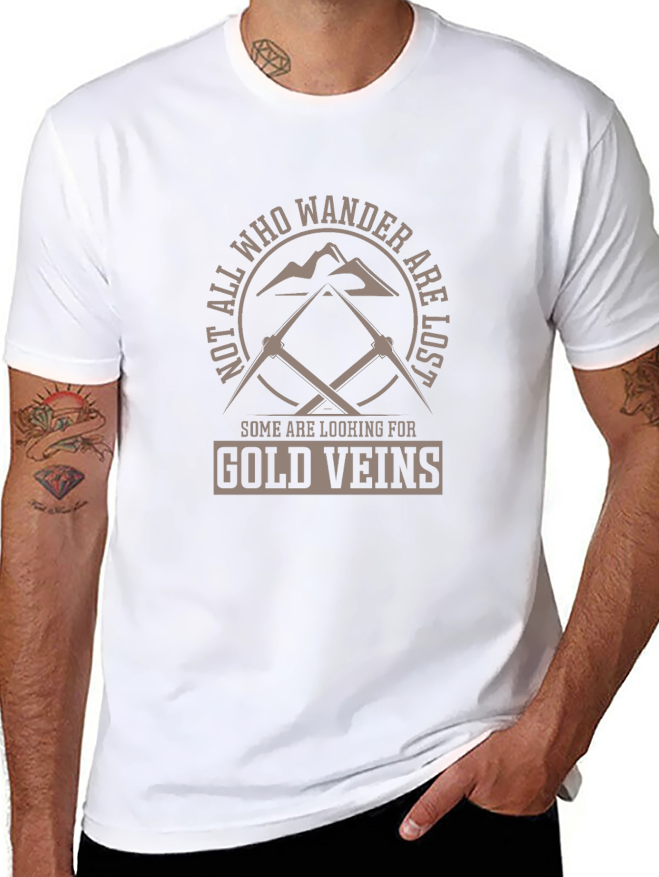 Wanderlust Gold Veins Black T-Shirt