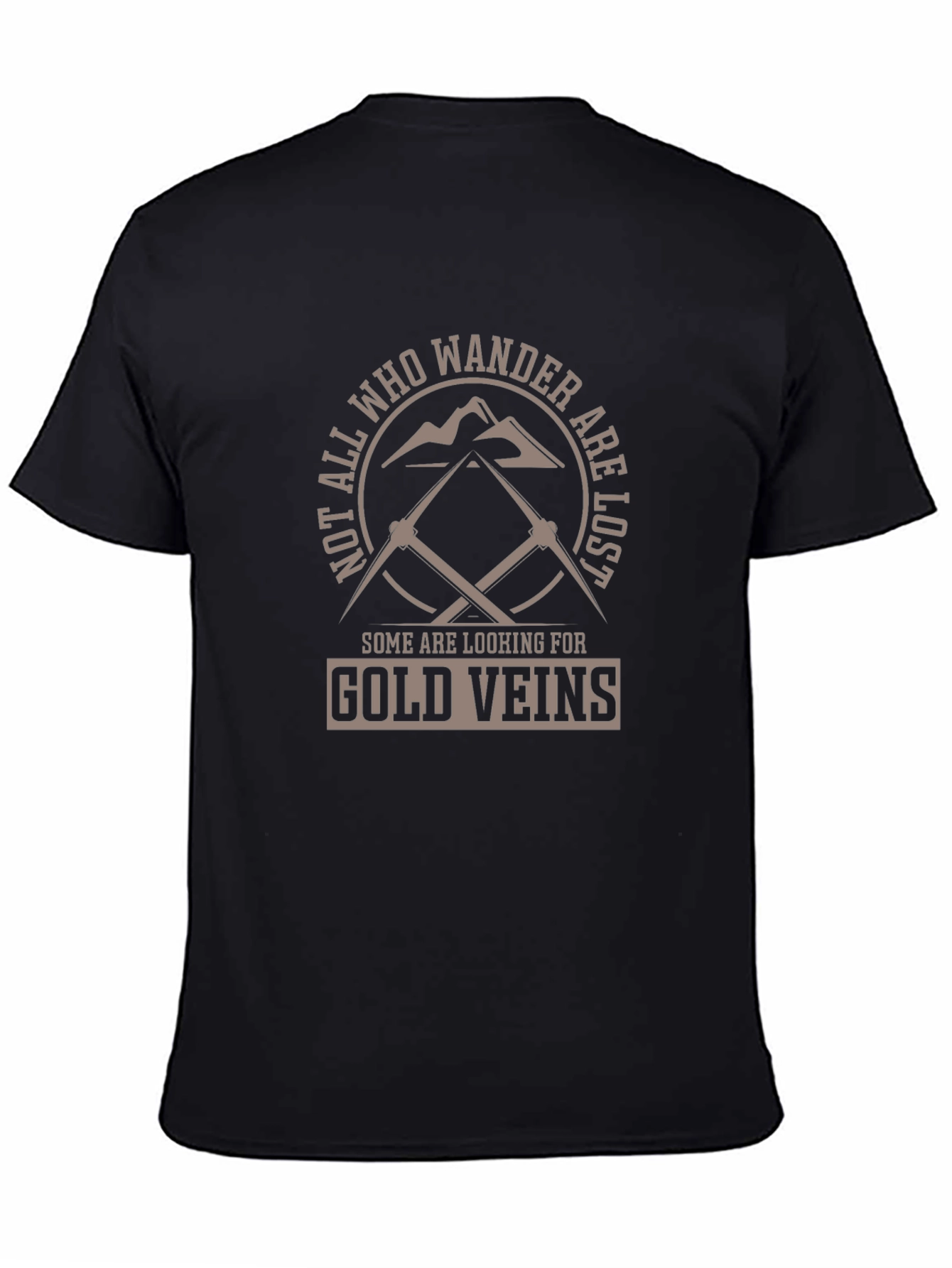 Wanderlust Gold Veins Black T-Shirt